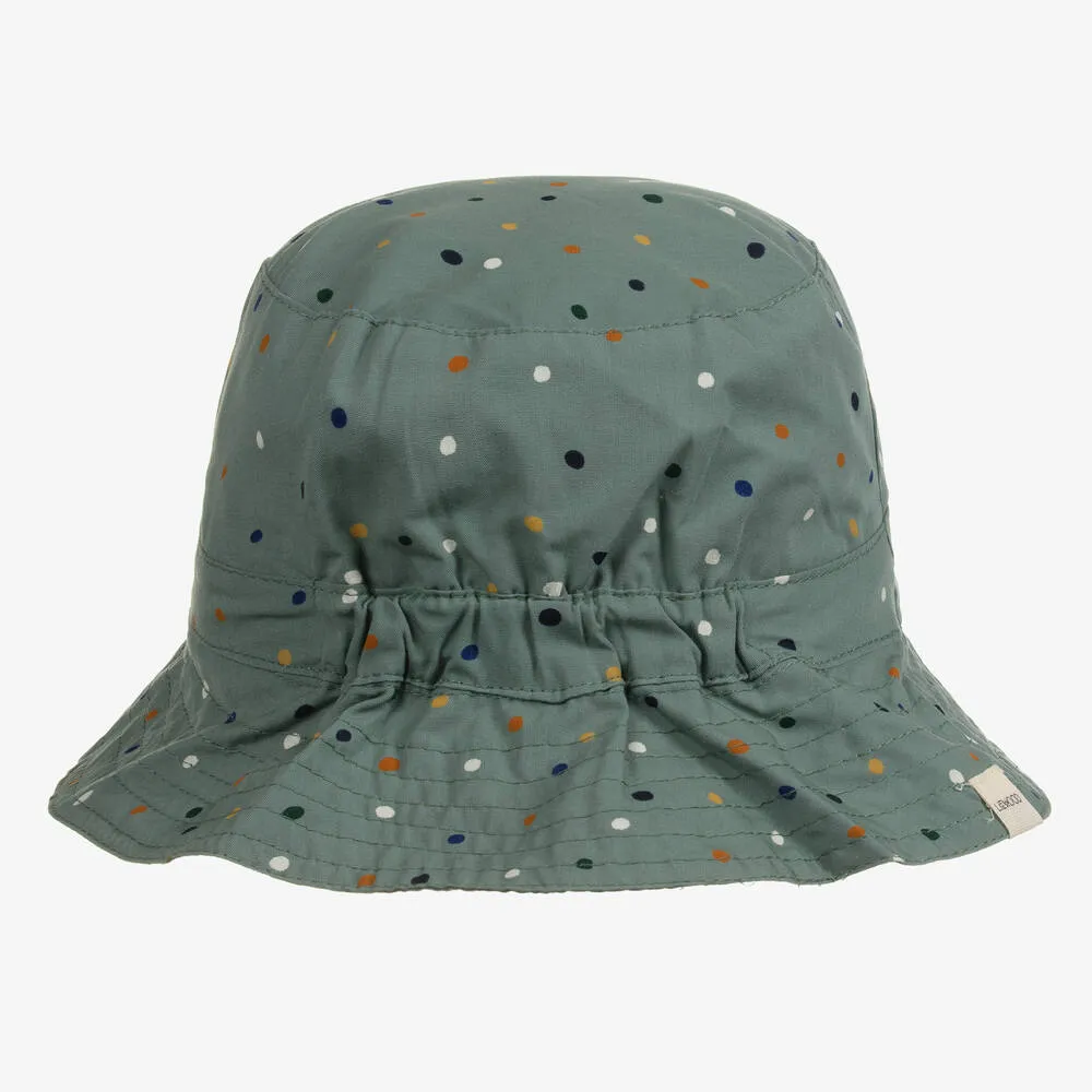 Green Cotton Dot Print Hat