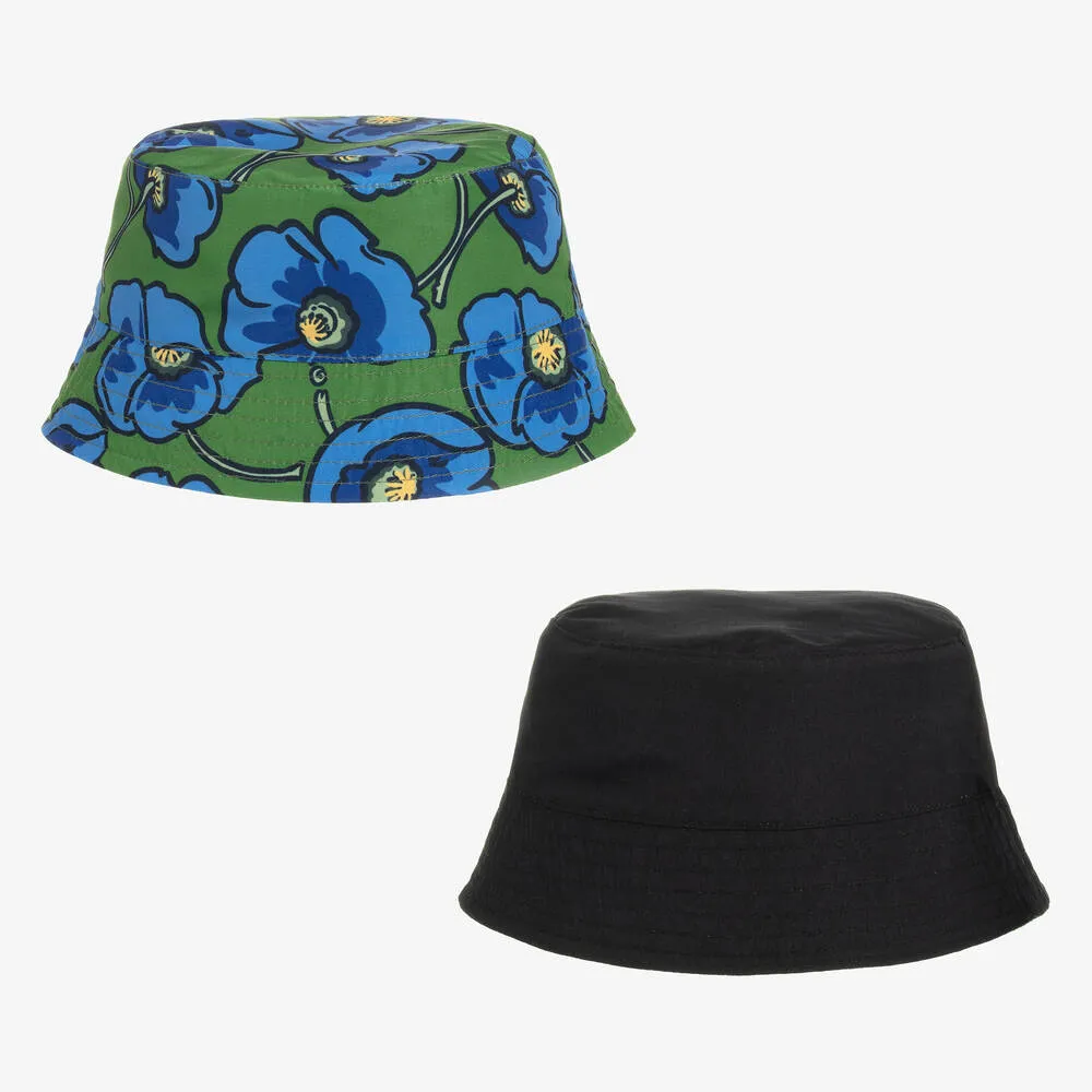 Green Poppy Reversible Bucket Hat