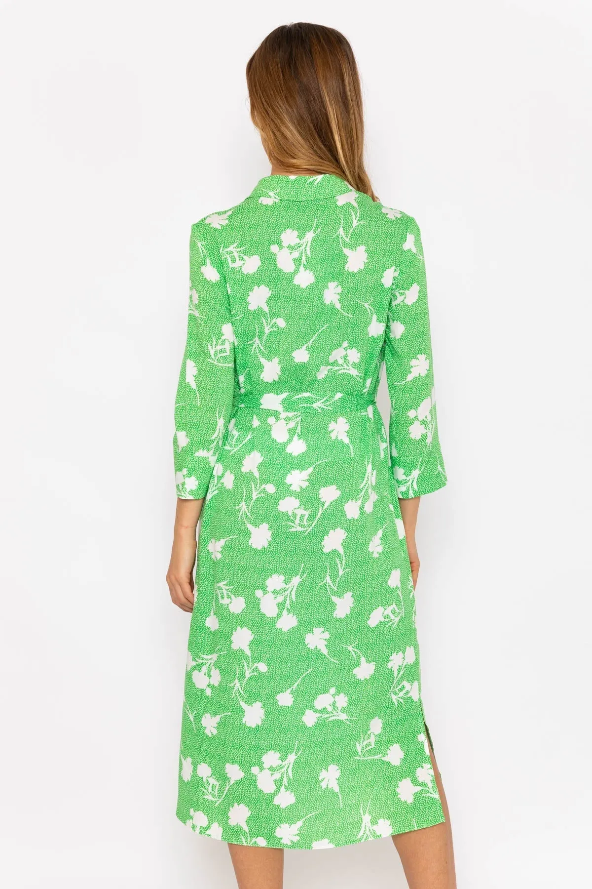 Green Printed Viscose Shirt Dress