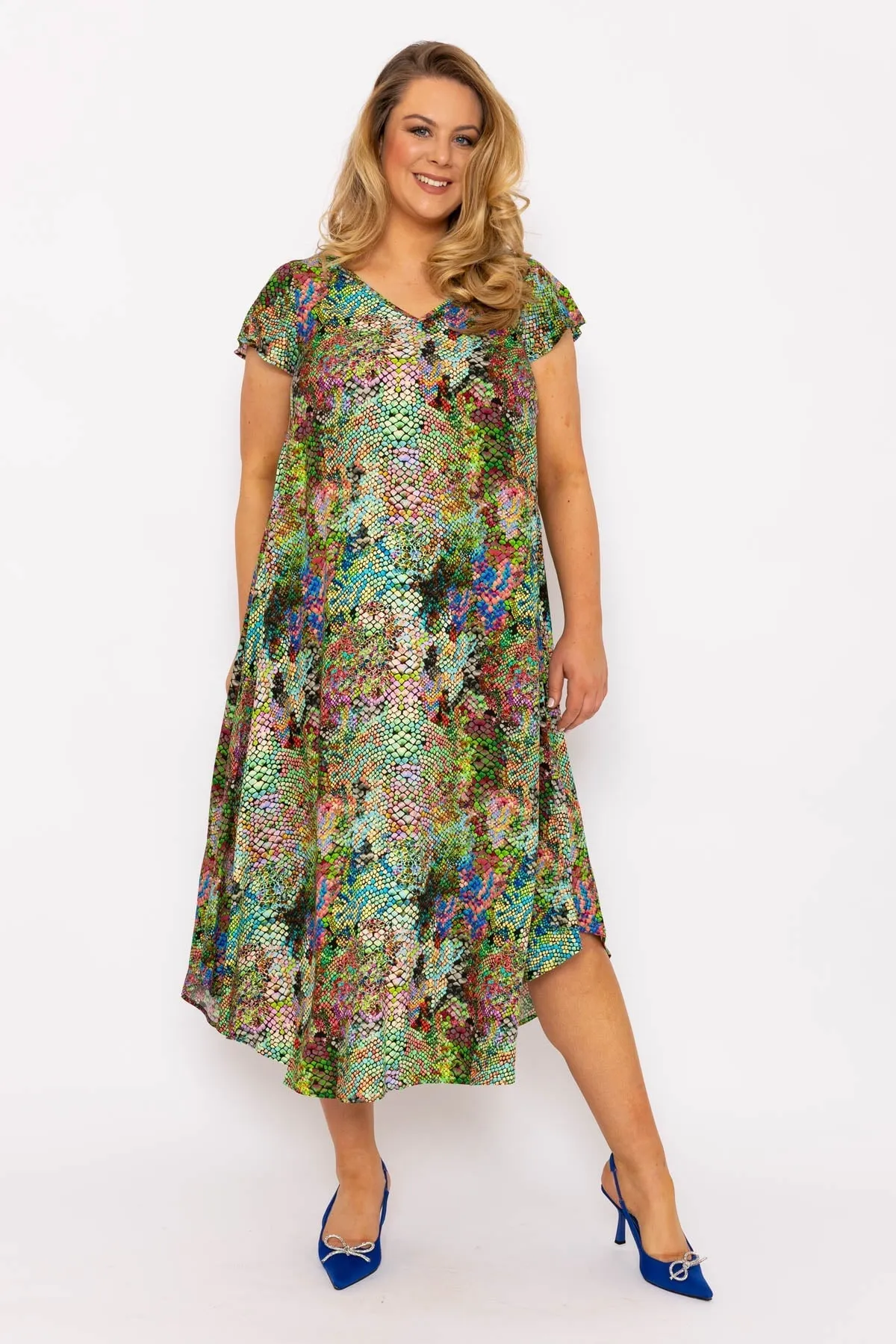 Green Snake Printed Dress