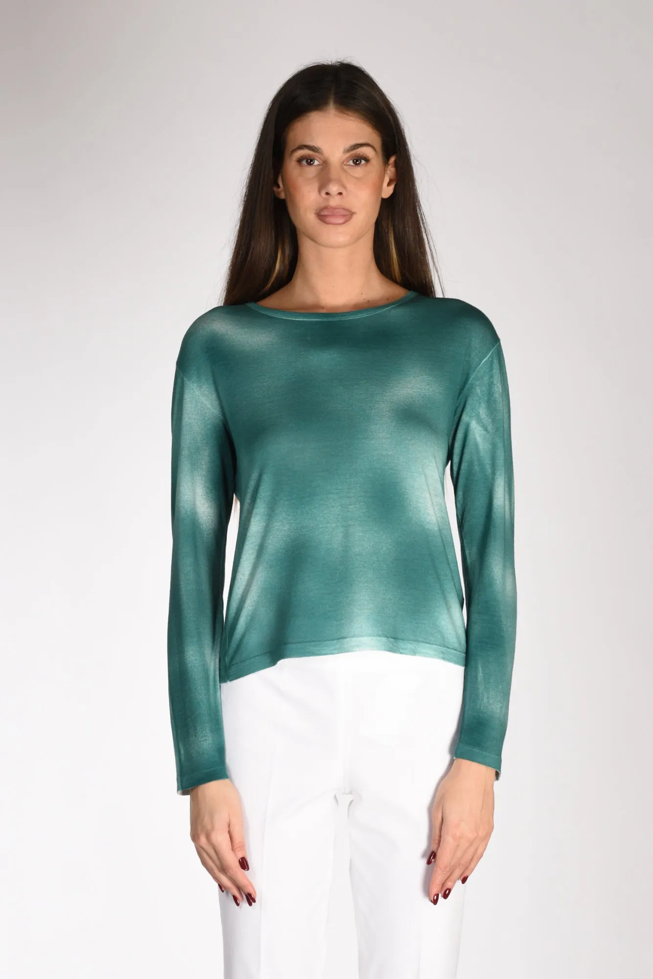 Green/White Women's Milano Crewneck Sweater