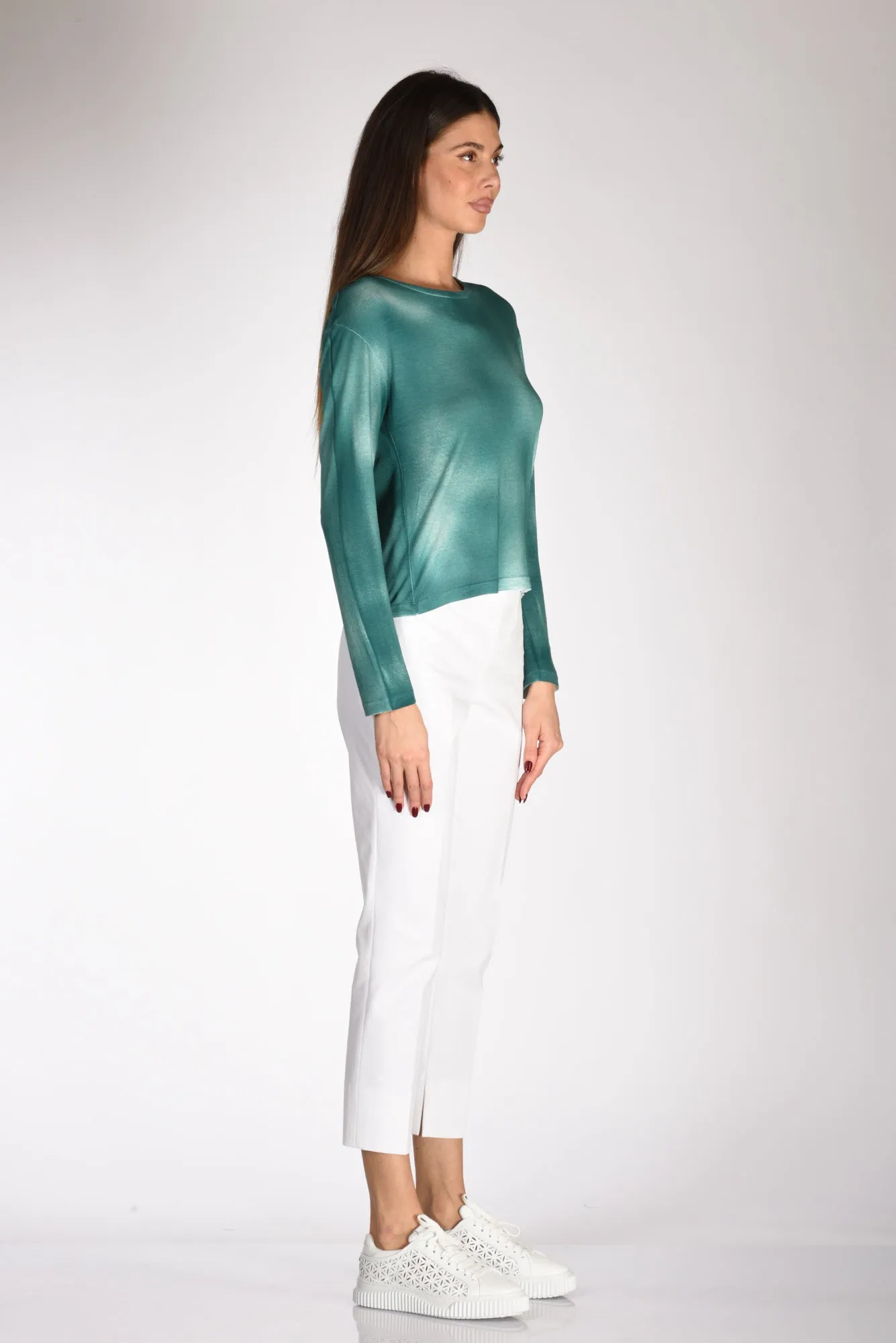 Green/White Women's Milano Crewneck Sweater