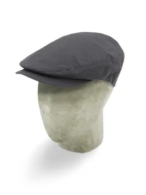 Grey Showerproof Polyester Flat Cap