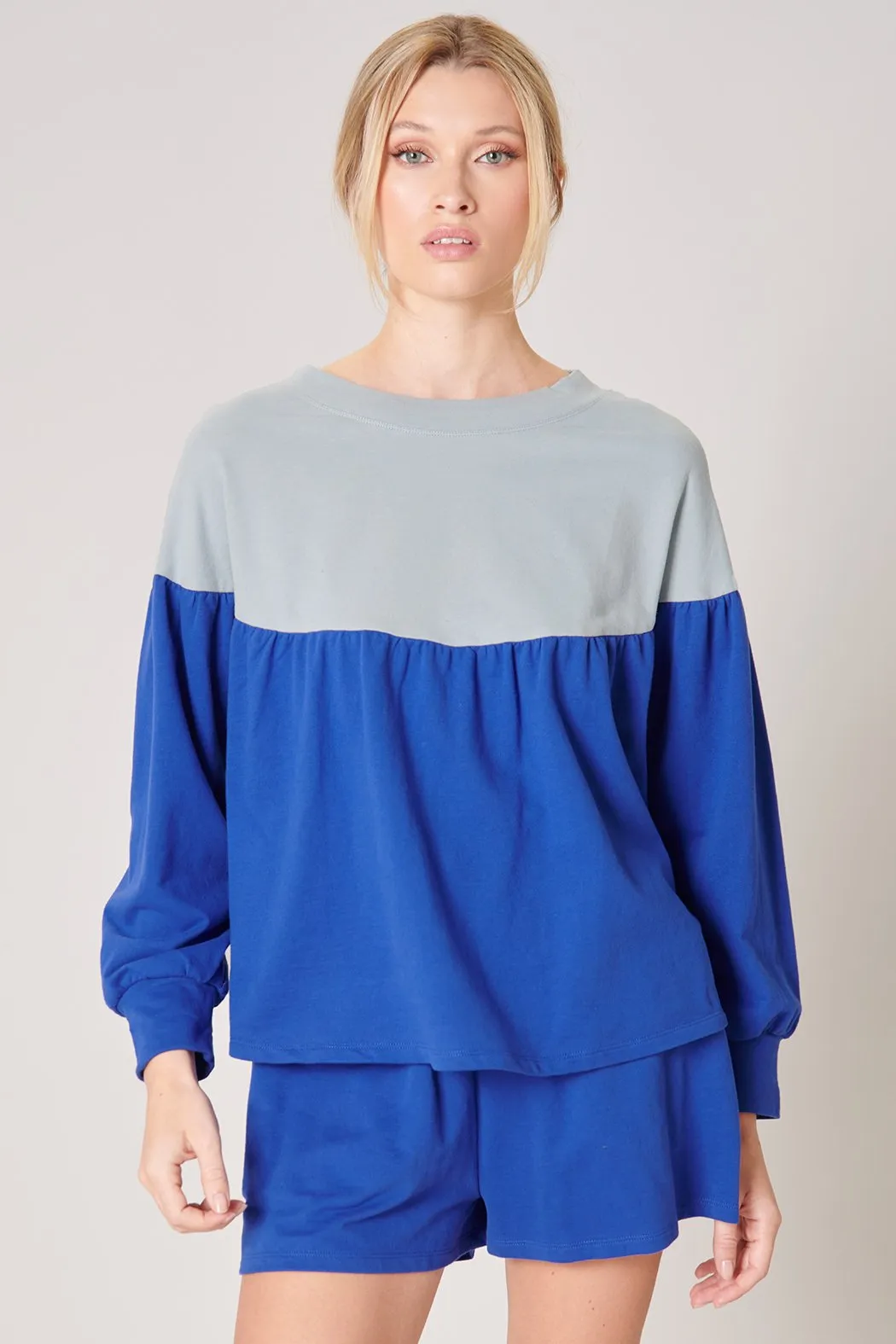 Happy Days Colorblock French Terry Knit Top