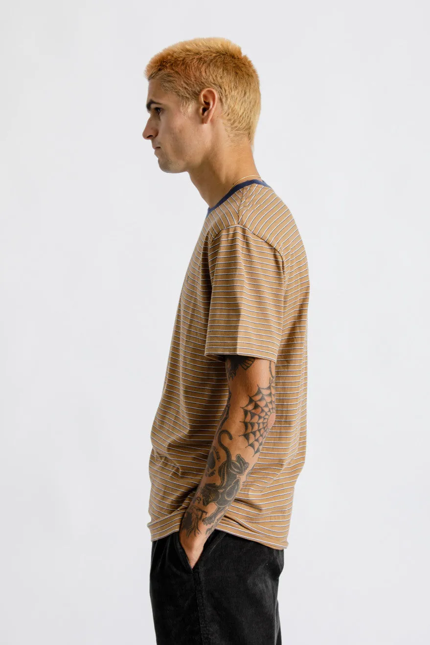 Hilt S/S Knit - Coconut/Washed Navy/White