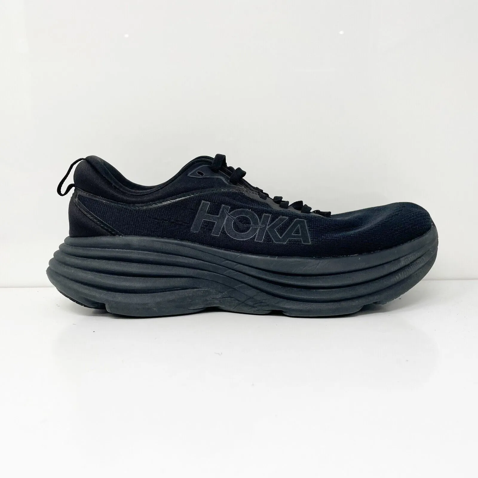 Hoka One One Womens Bondi 8 1127952 BBLC Black Running Shoes Sneakers Sz 10.5 B