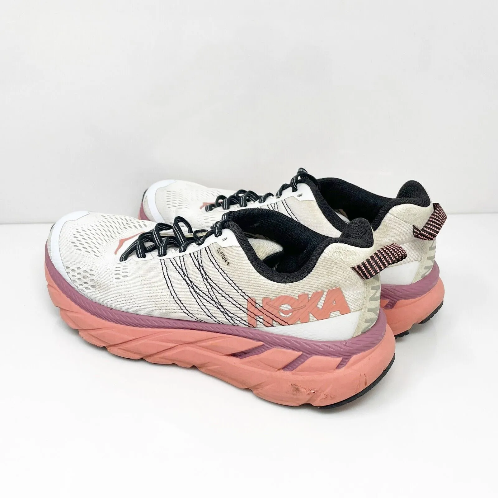 Hoka One One Womens Clifton 6 1102873 NCLN White Running Shoes Sneakers Size 8