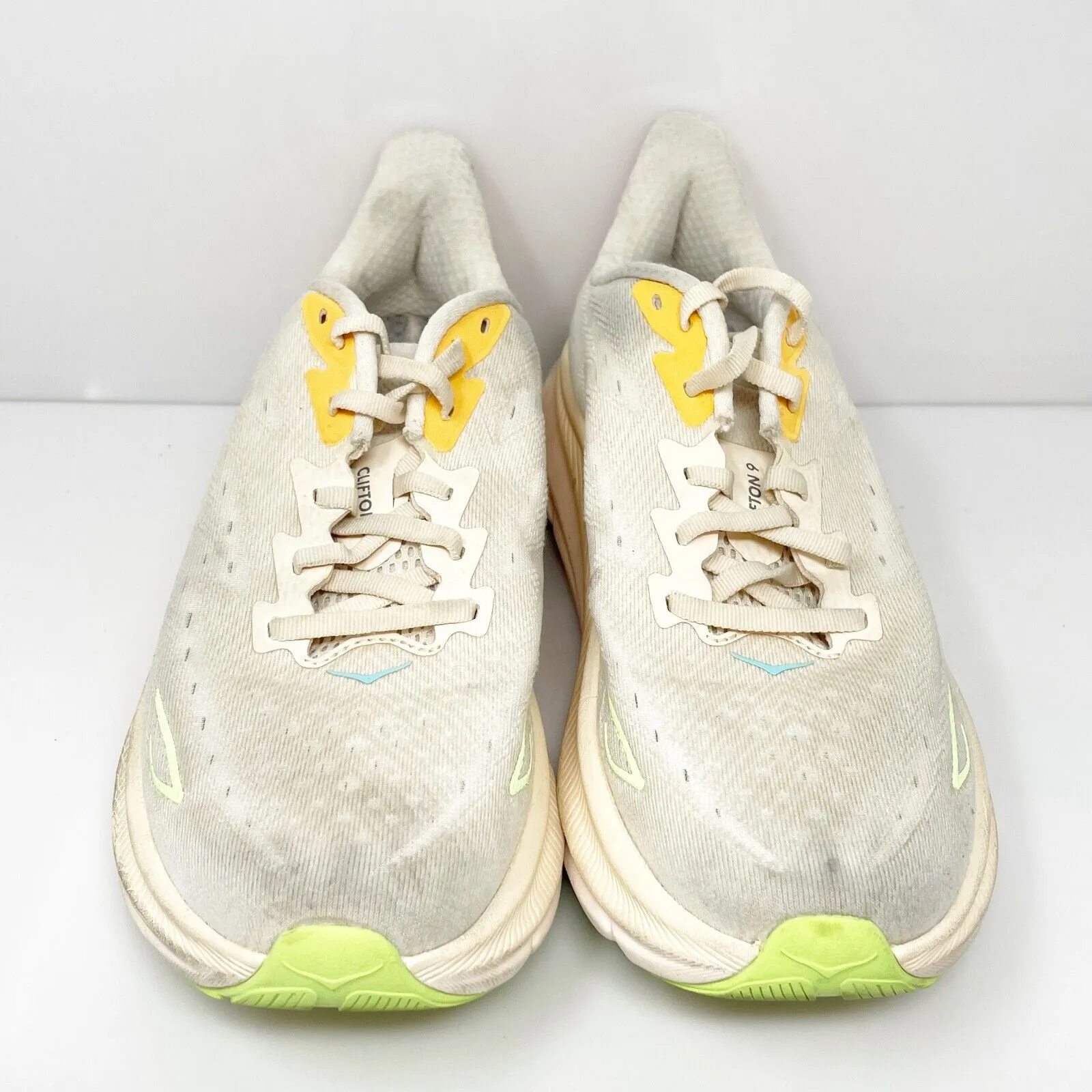 Hoka One One Womens Clifton 9 1127896 VLS Beige Running Shoes Sneakers Sz 9.5 B