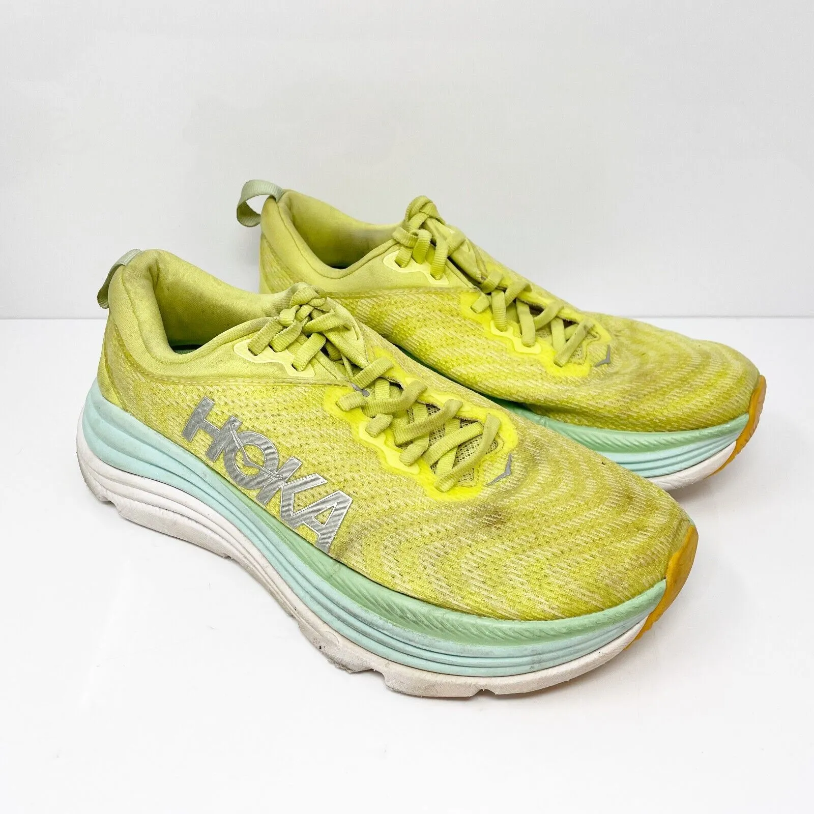 Hoka One One Womens Gaviota 5 1134235 CGSO Yellow Running Shoes Sneakers 7.5 B