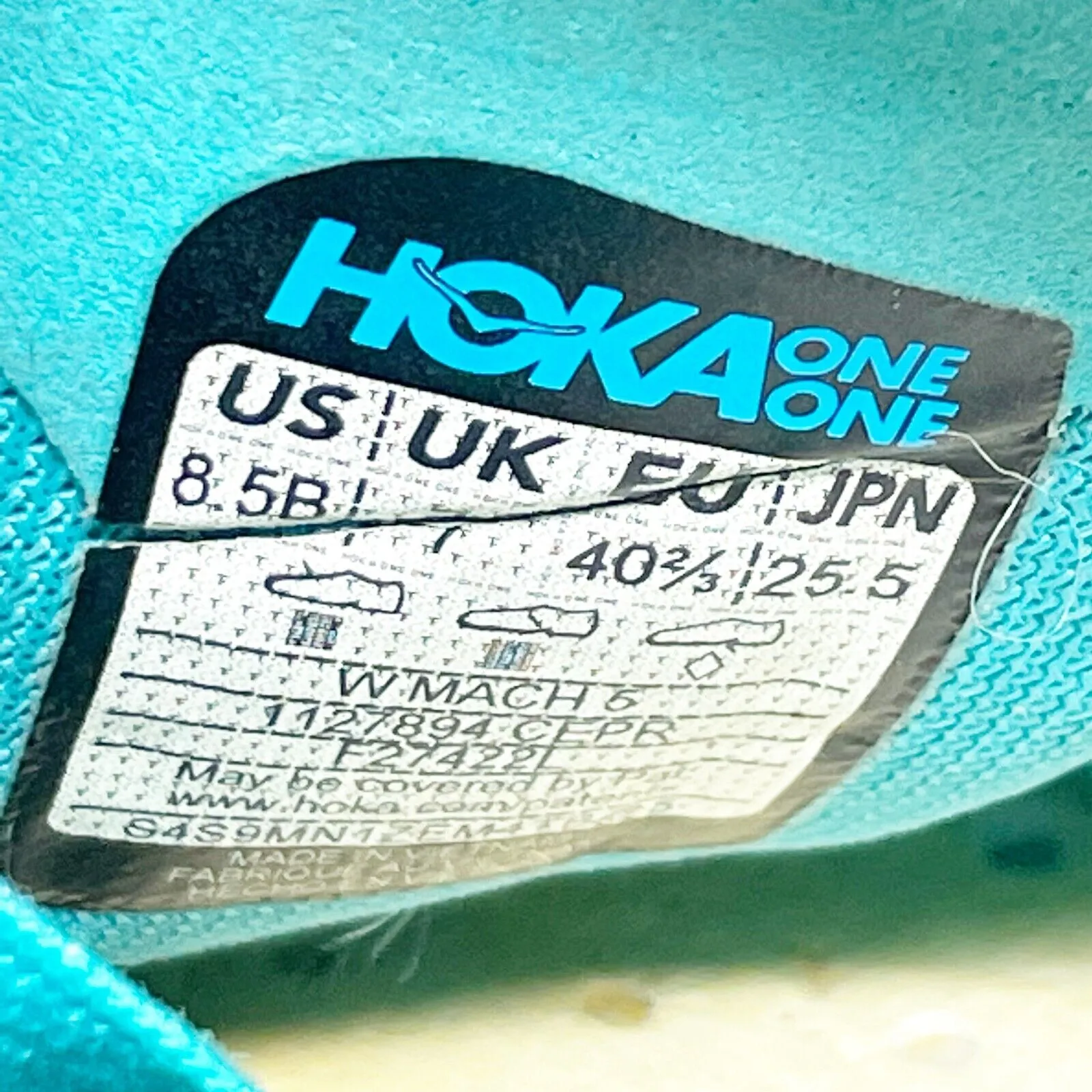 Hoka One One Womens Mach 5 1127894 CEPR Blue Running Shoes Sneakers Size 8.5 B