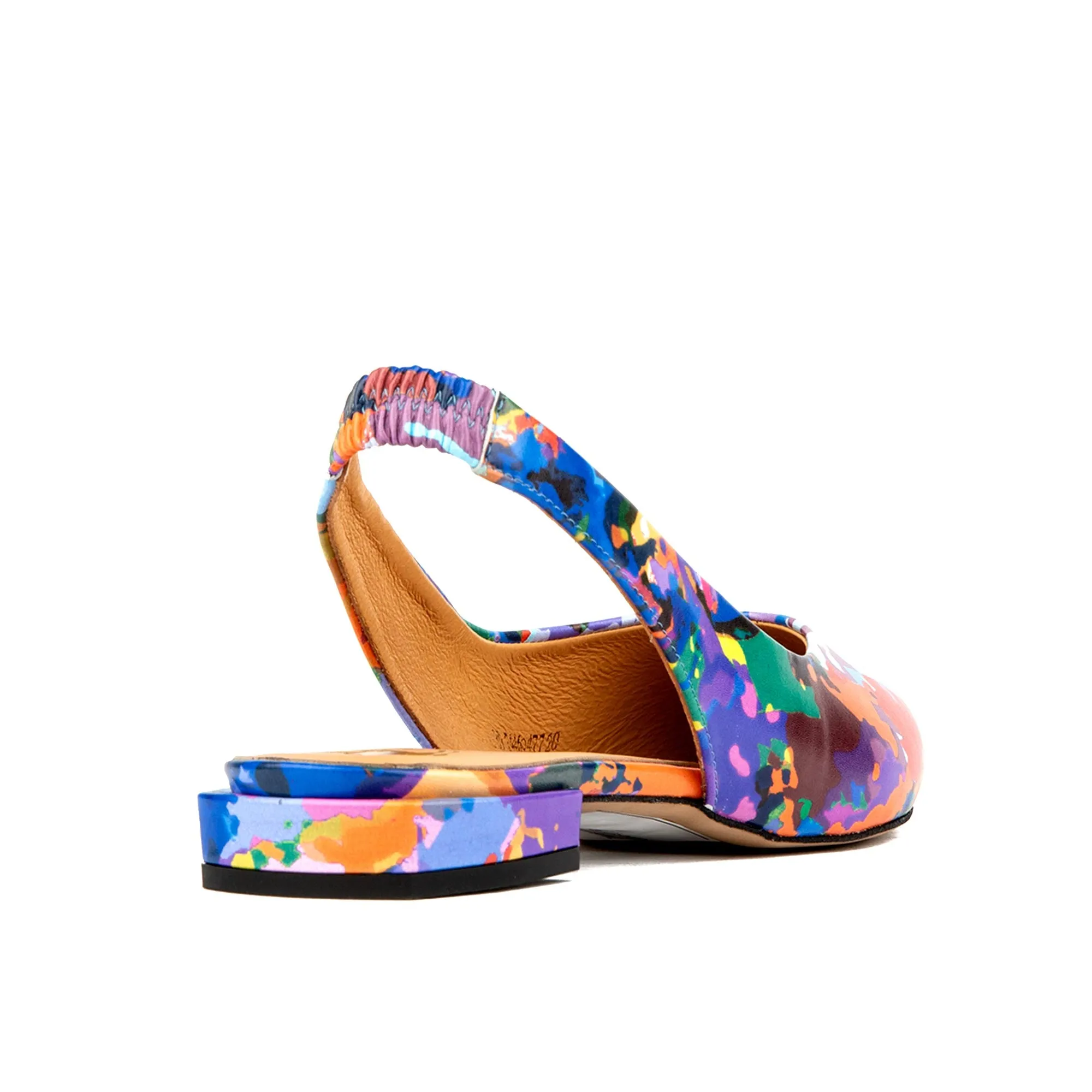 HOLLY SUMMER COLOURS - Women's leather almond toe flat slingback in vibrant colour