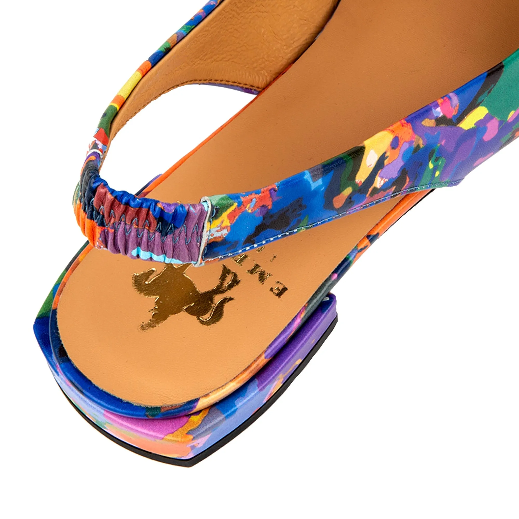 HOLLY SUMMER COLOURS - Women's leather almond toe flat slingback in vibrant colour