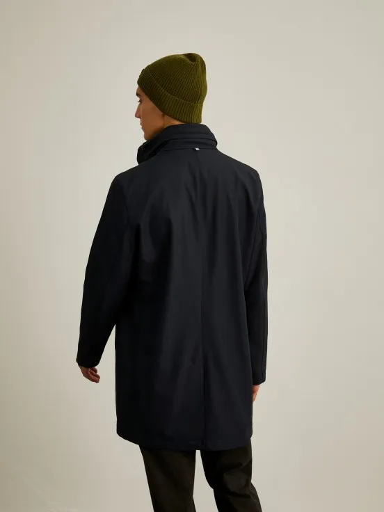 Hooded full-length coat