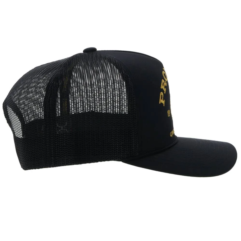 HOOEY PRORODEO BLACK Hat with Gold Logo