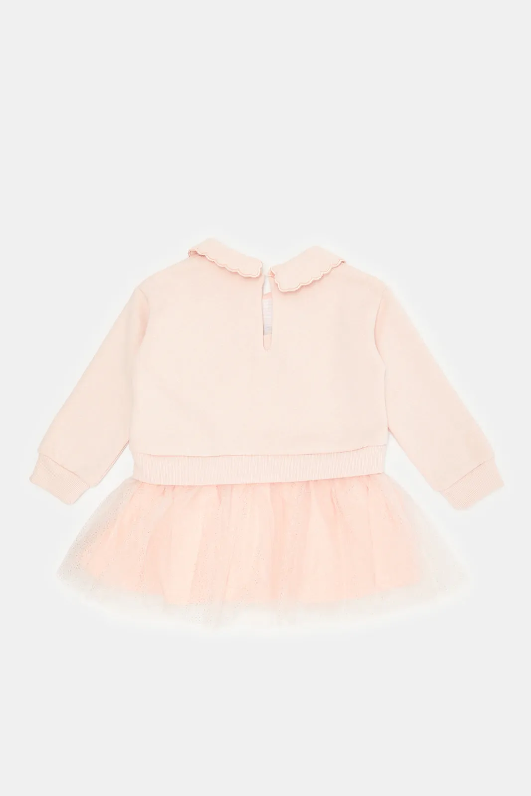 Infant Girls Pink Embellished Sweat Dress