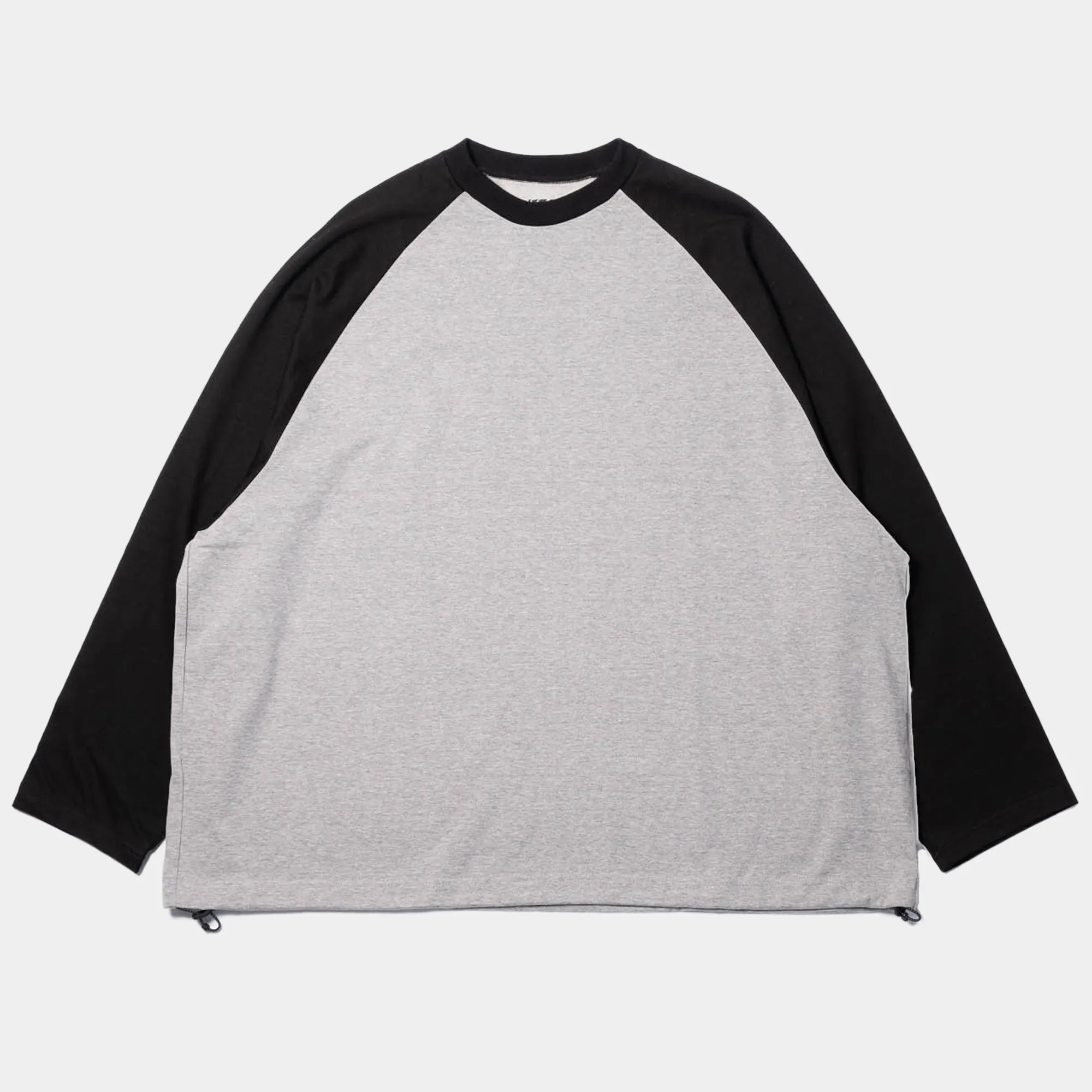 is-ness Balloon Raglan Long Sleeve T-Shirt - Grey/Black