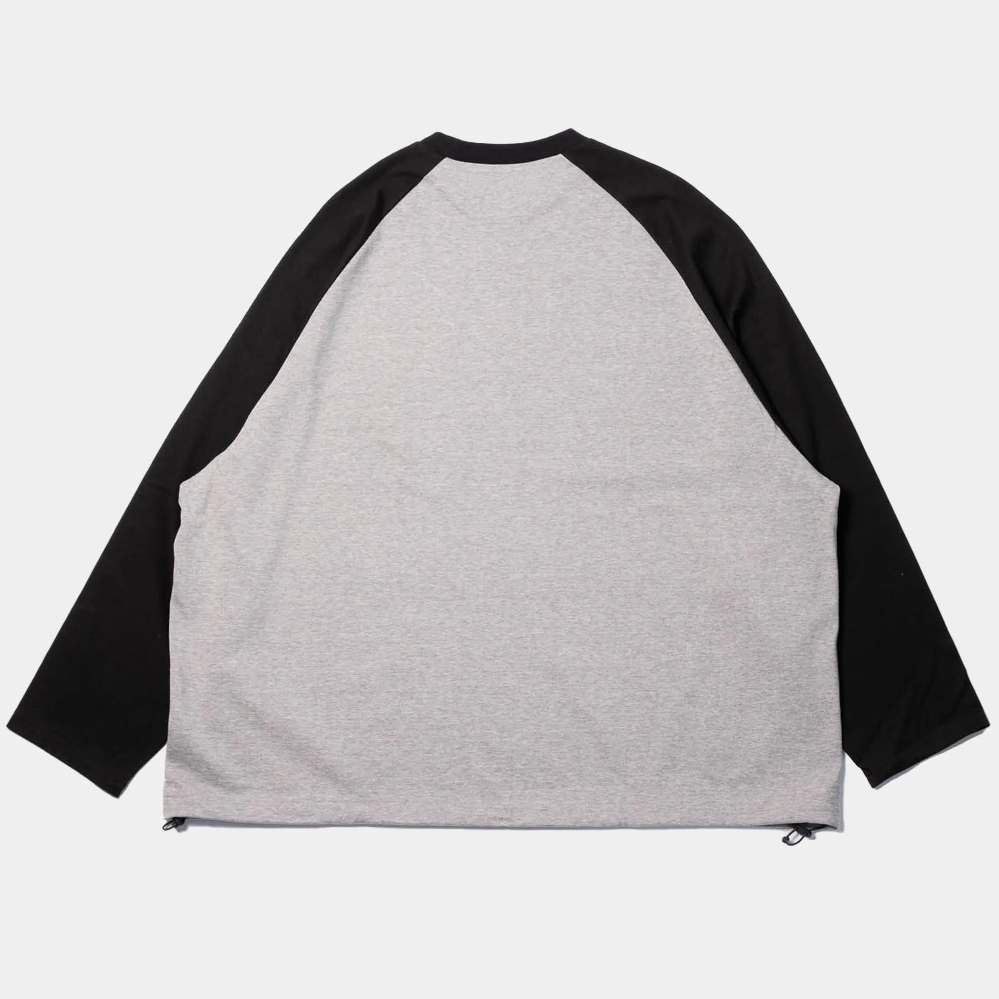 is-ness Balloon Raglan Long Sleeve T-Shirt - Grey/Black