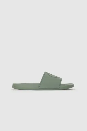 Isla Slides - Artichoke Monogram