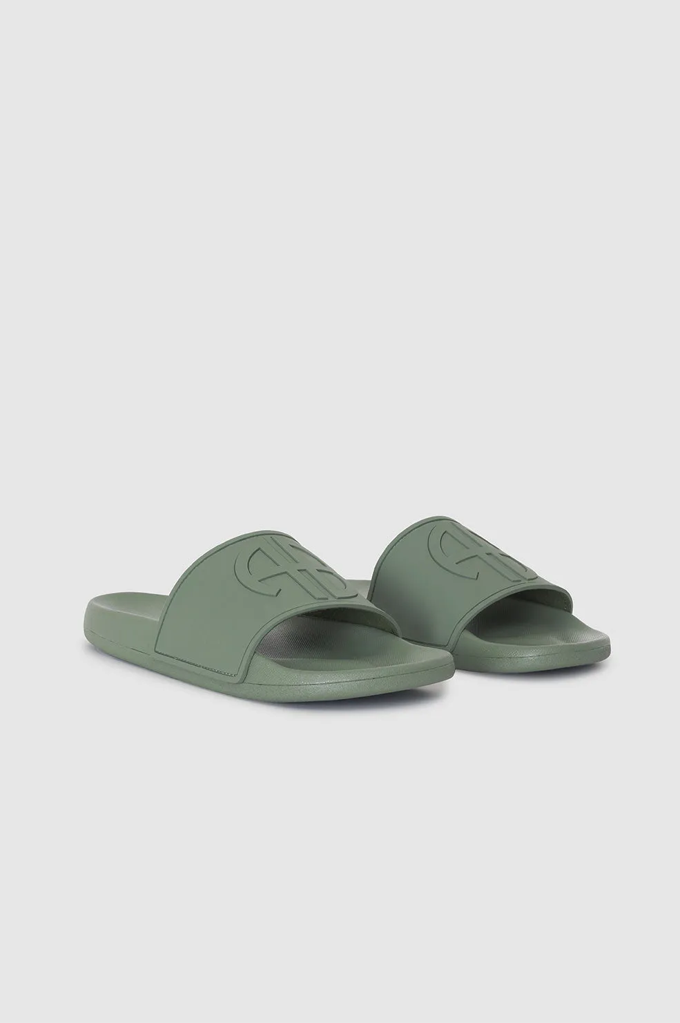 Isla Slides - Artichoke Monogram