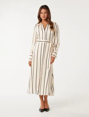 Janine Satin Midi Shirt Dress