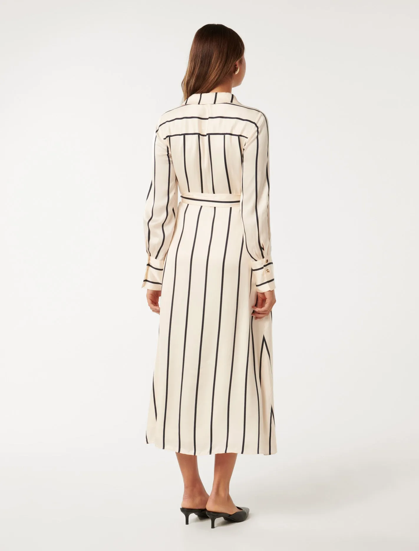 Janine Satin Midi Shirt Dress