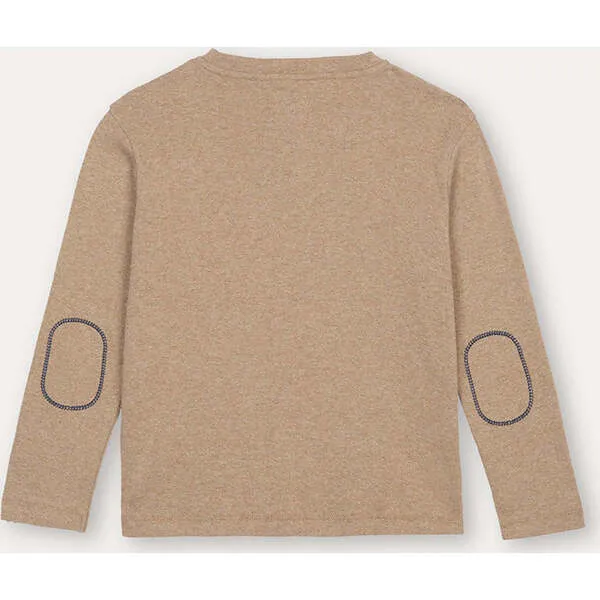 J and Josh Crew Neck Long Sleeve T-Shirt in Chocolate