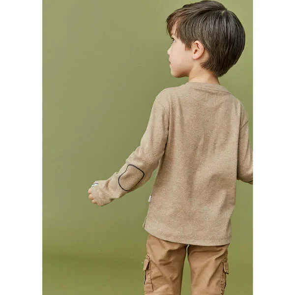 J and Josh Crew Neck Long Sleeve T-Shirt in Chocolate