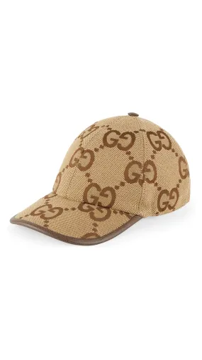 Jumbo GG Canvas Baseball Hat - Camel available for purchase.