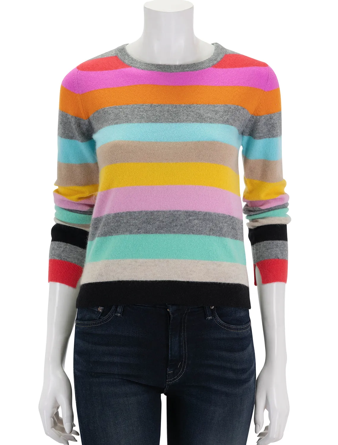     Jumper 1234   stripe crew in grey multi