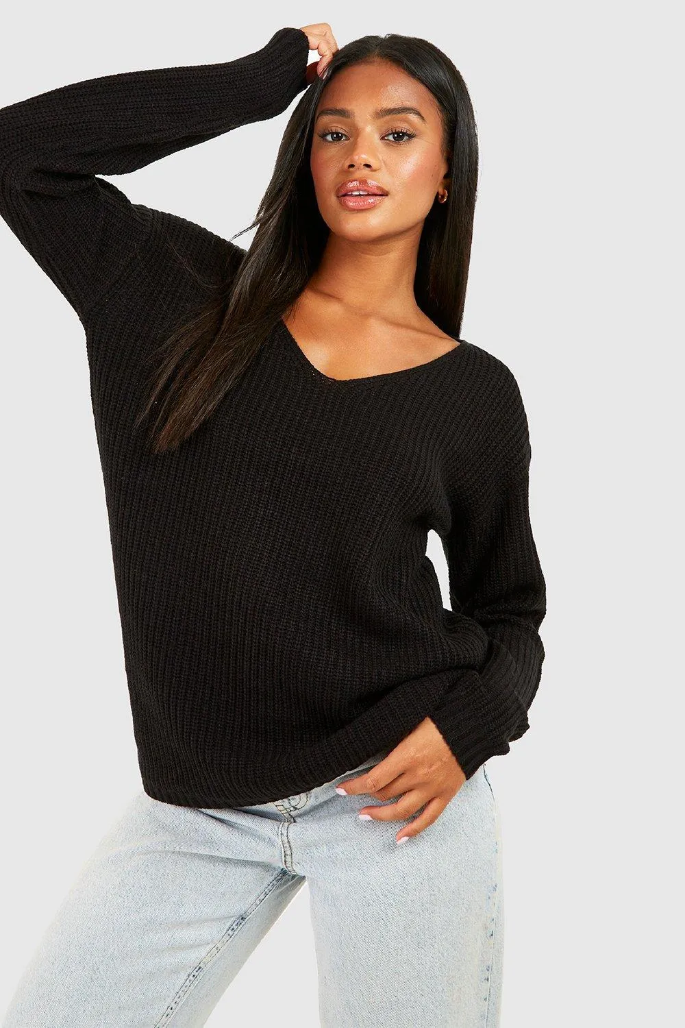 Basic V Neck Jumper - Shop Jumpers & Cardigans at boohoo