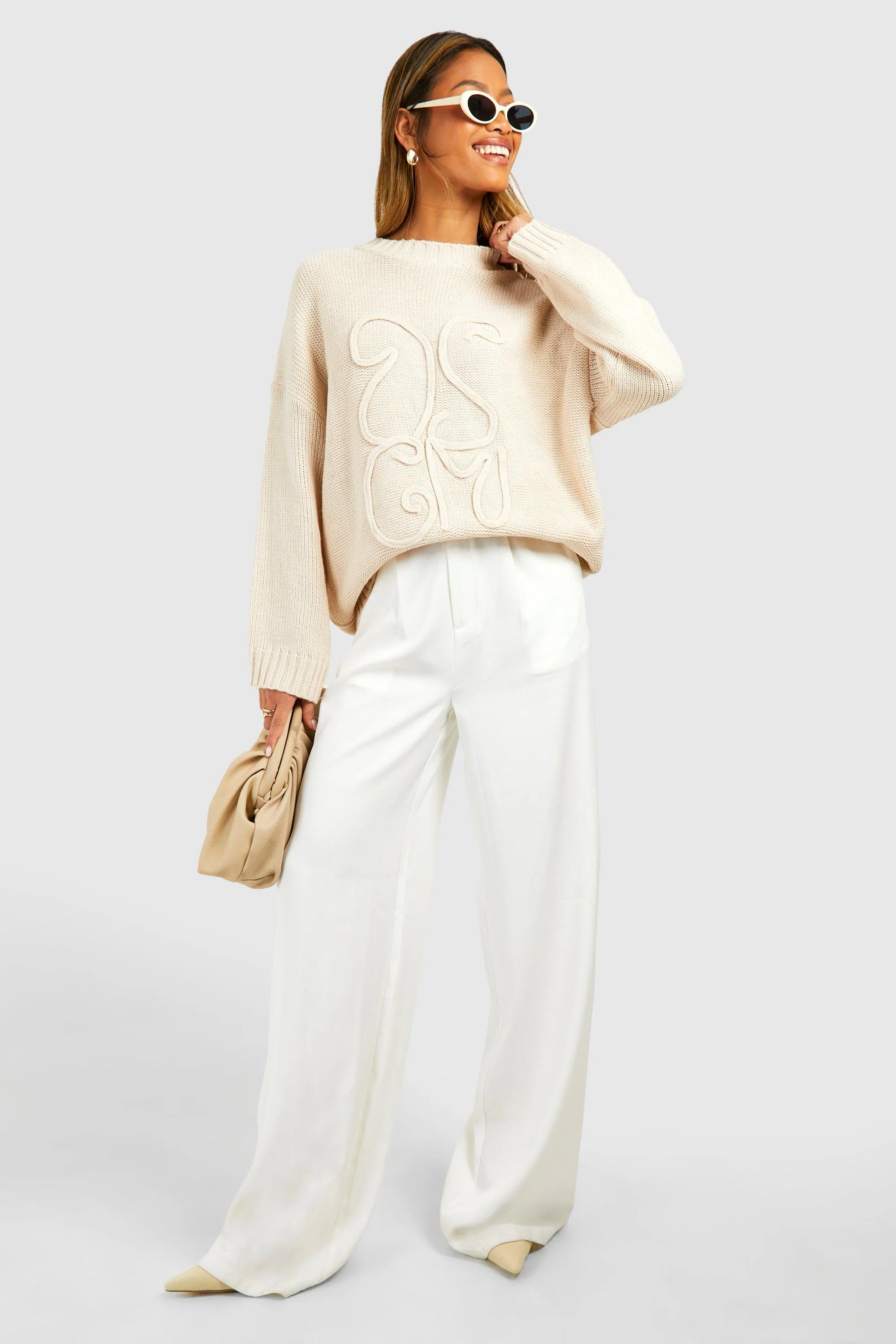 Jumpers & Cardigans | Embossed Graphic Jumper | boohoo