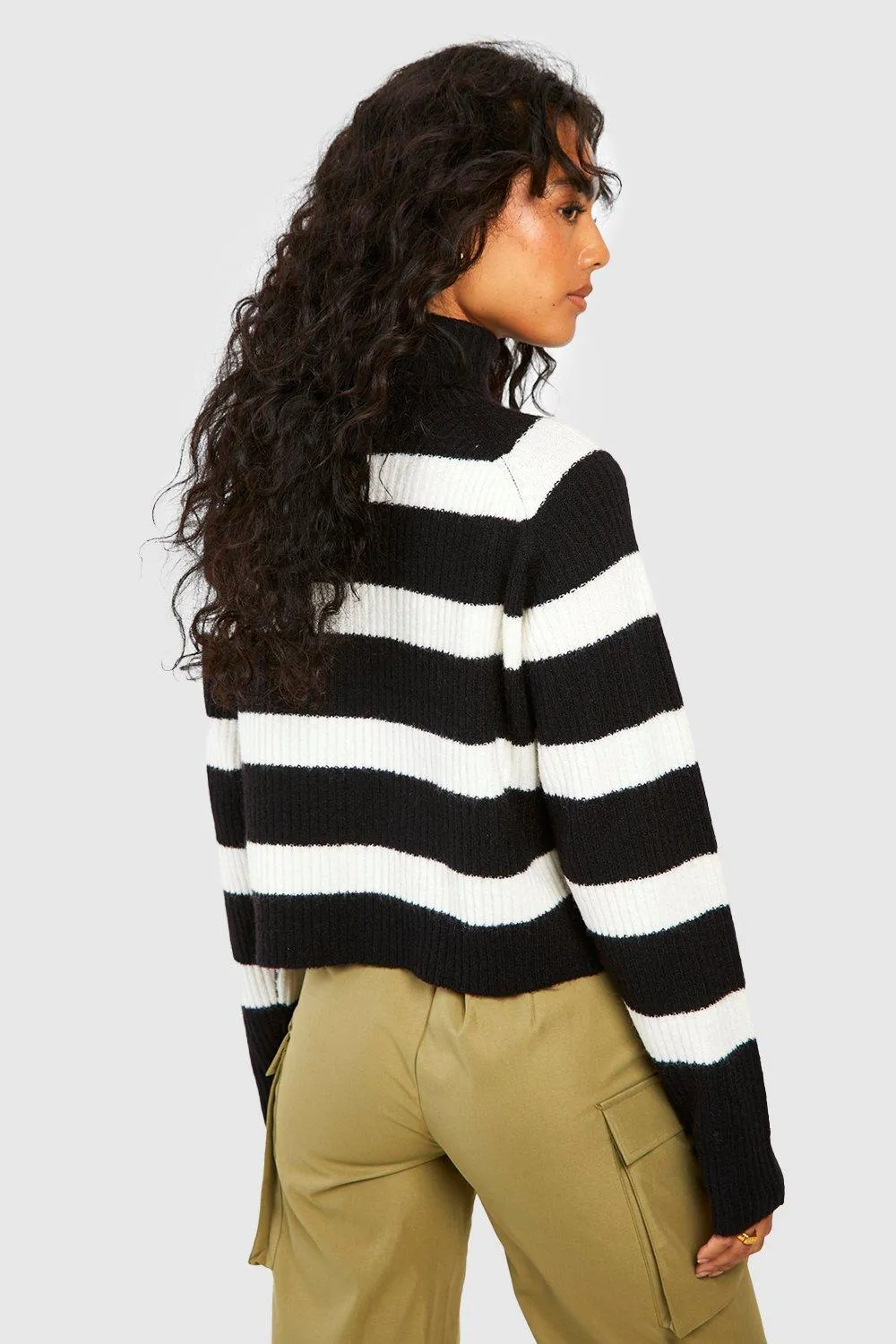 Jumpers & Cardigans | Soft Knit Stripe Crop Jumper | boohoo