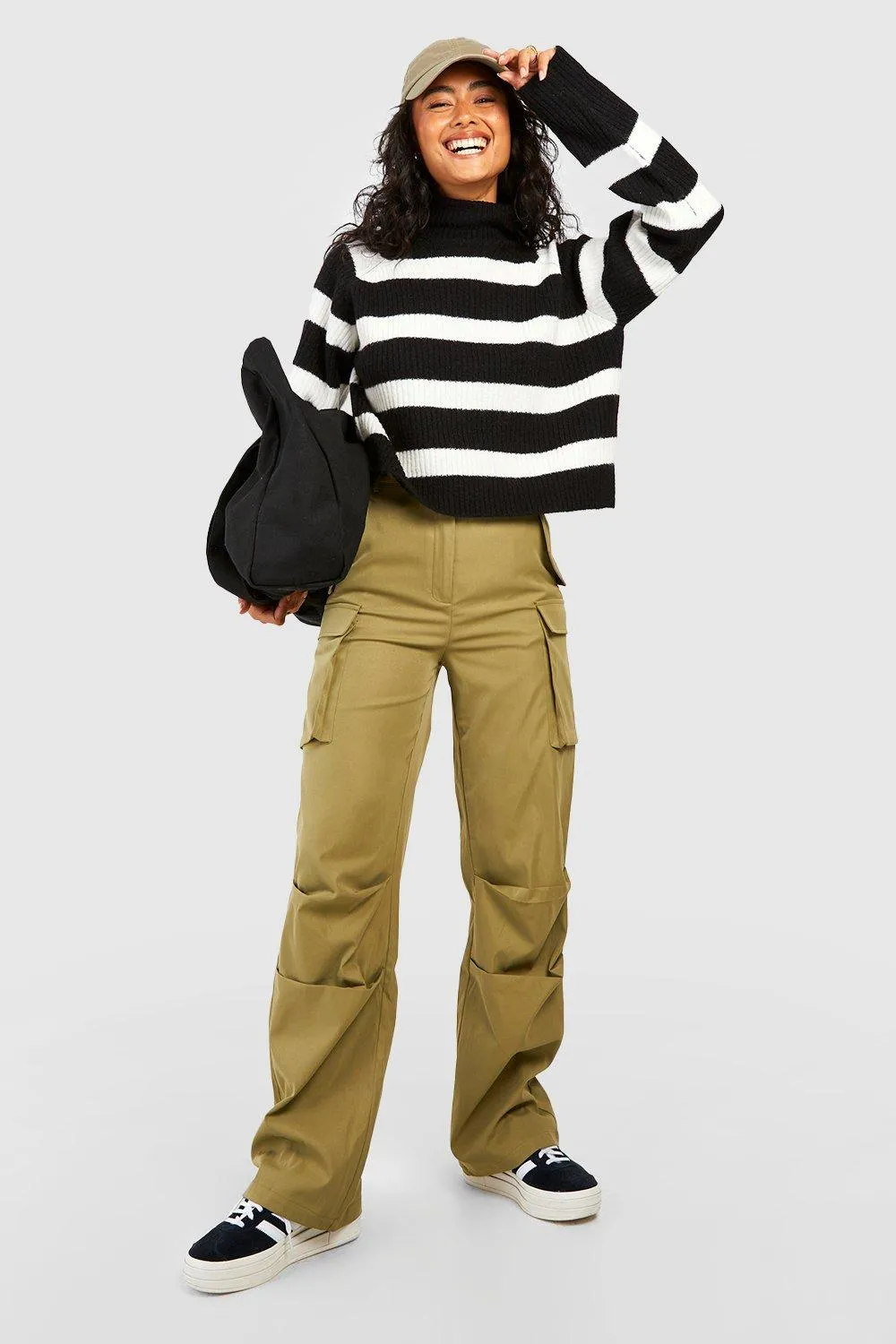 Jumpers & Cardigans | Soft Knit Stripe Crop Jumper | boohoo