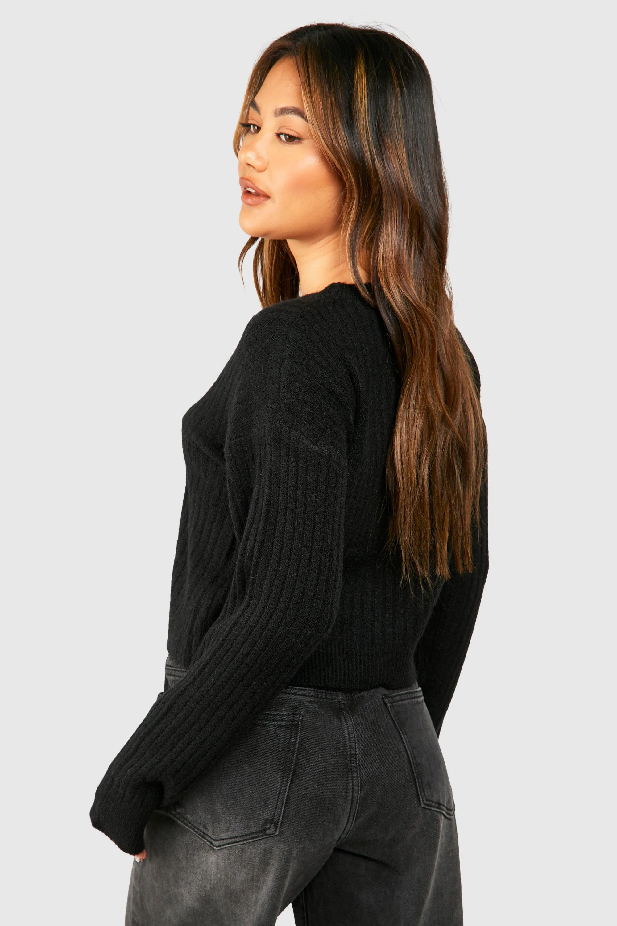 Jumpers & Cardigans | Soft Rib Knit Crop Jumper | boohoo