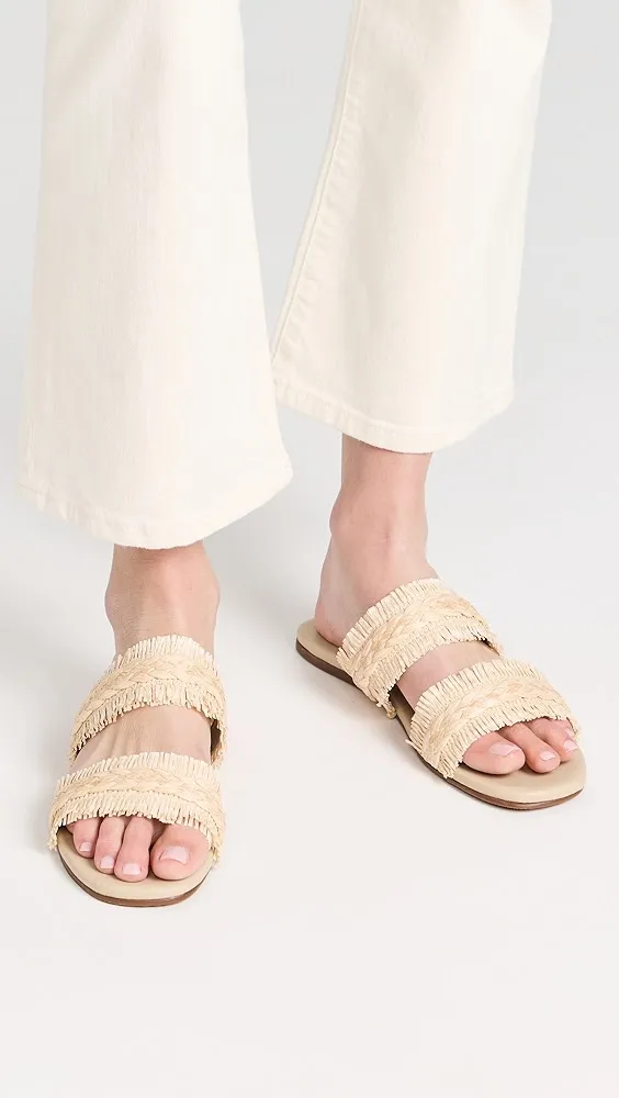 KAANAS   Espinela Frayed Double Band Slides 