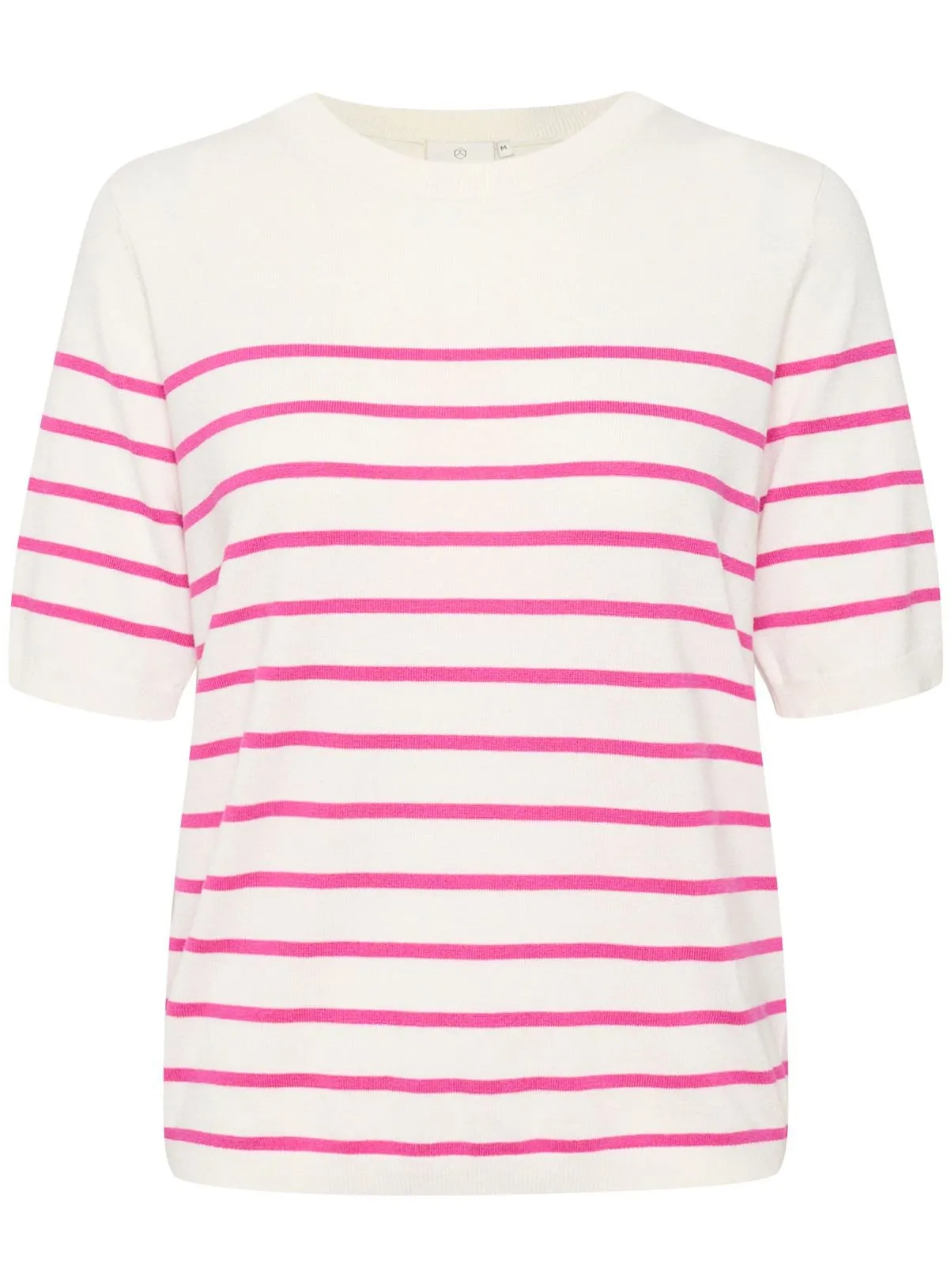 KAFFE Lizza Short Sleeve Striped Pullover Pink S Jumpers Tu Shop