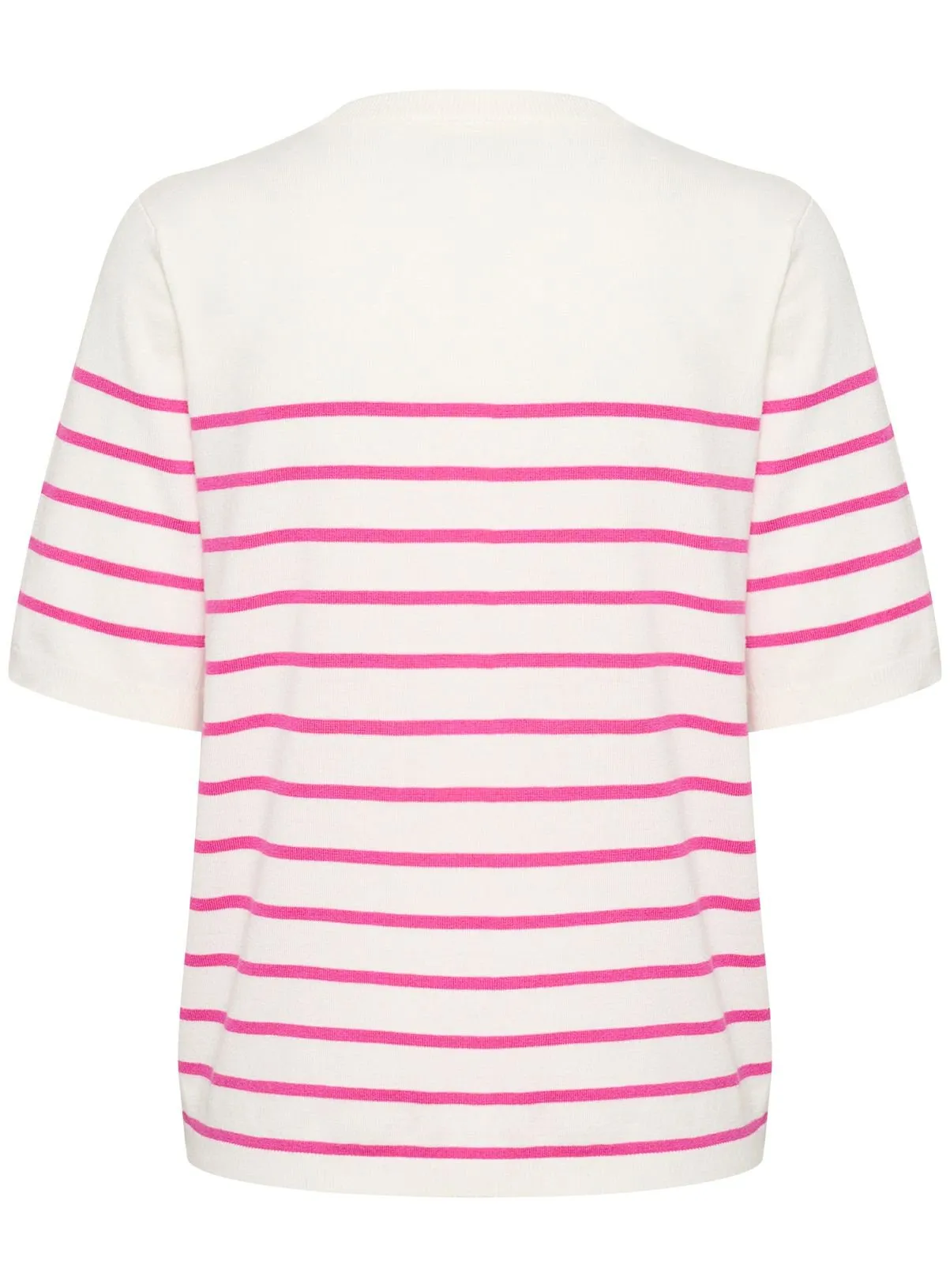 KAFFE Lizza Short Sleeve Striped Pullover Pink S Jumpers Tu Shop