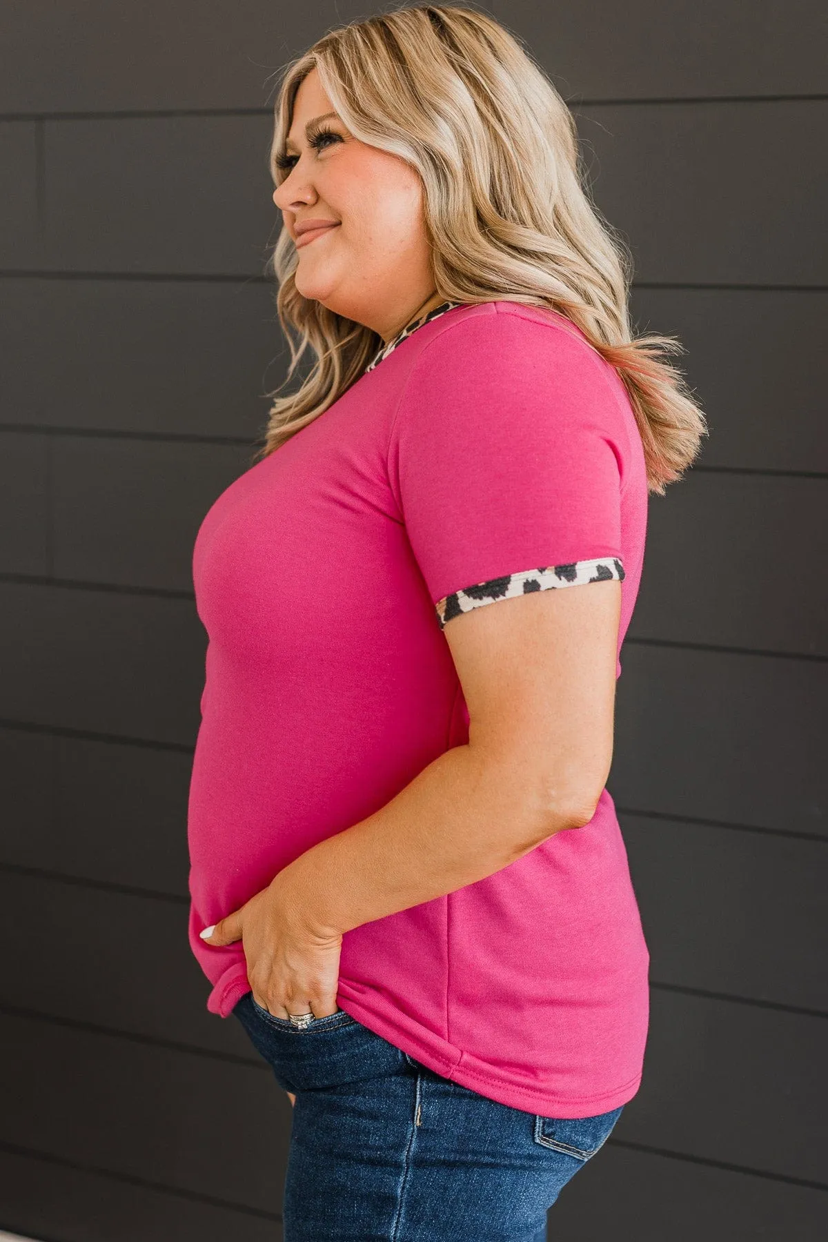 Hot Pink & Leopard Knit Top for Keeping You Close