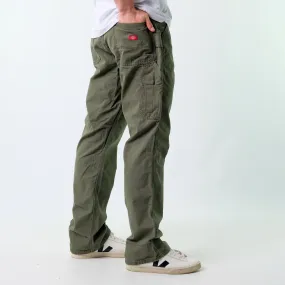 Khaki Green y2ks Dickies Canvas Carpenter Jeans Baggy Pants (38x32)