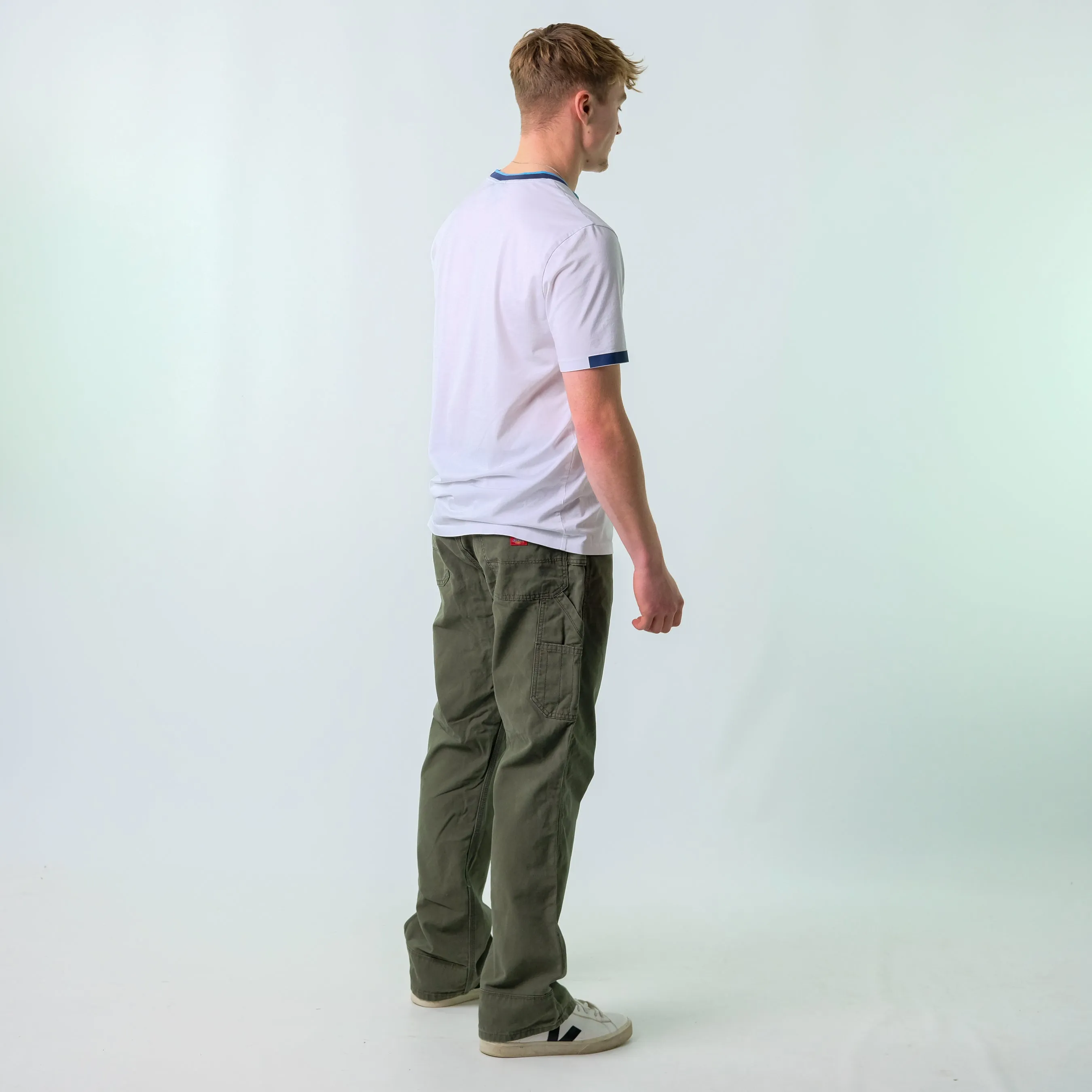 Khaki Green y2ks Dickies Canvas Carpenter Jeans Baggy Pants (38x32)