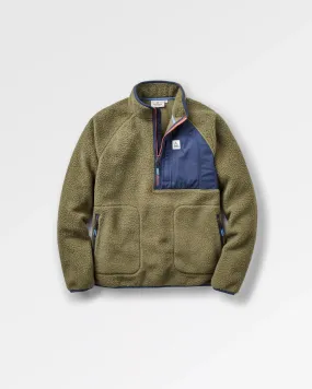 Khaki Recycled Sherpa Fleece - Offgrid 2.0 Half-Zip