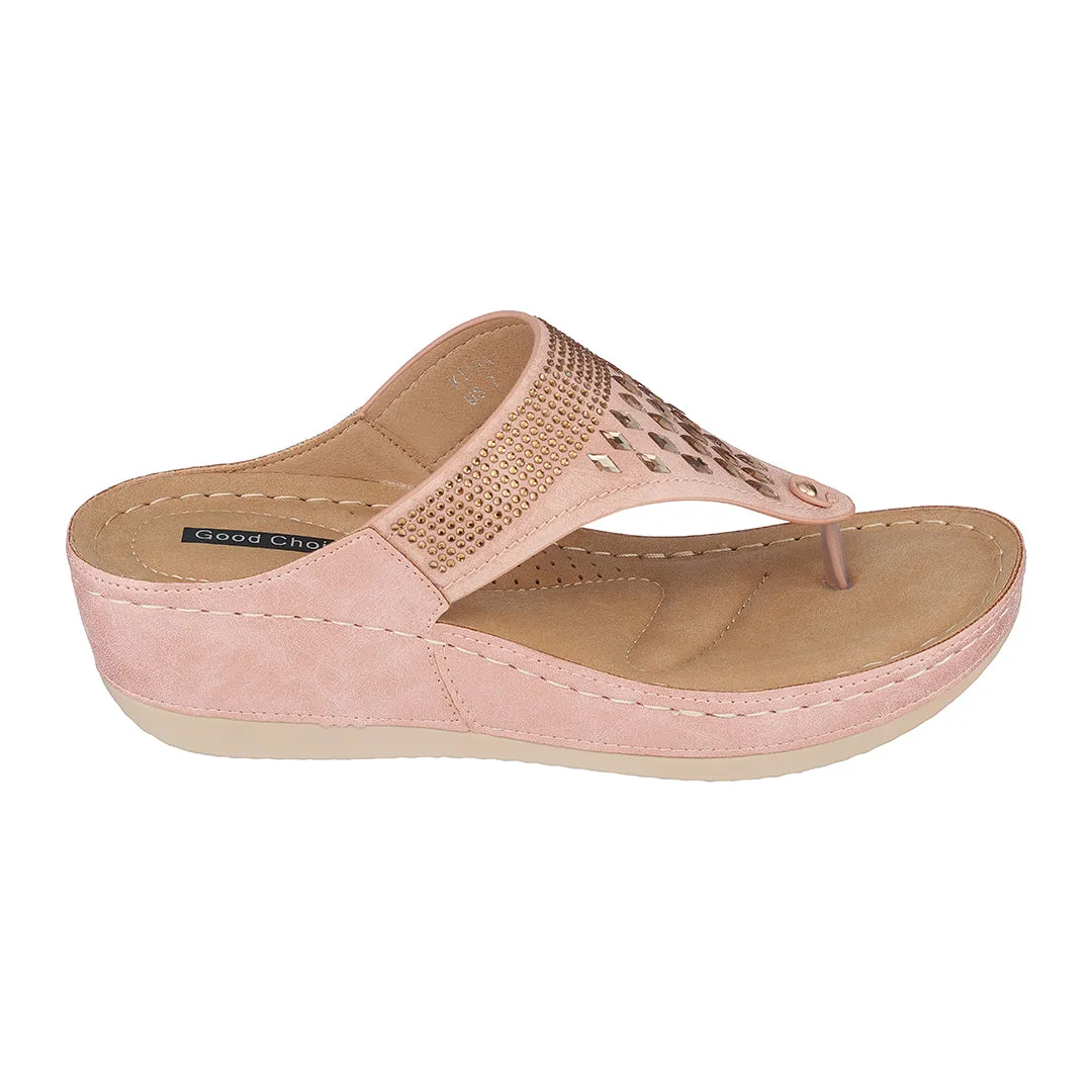 Kiara Blush Wedge Sandals