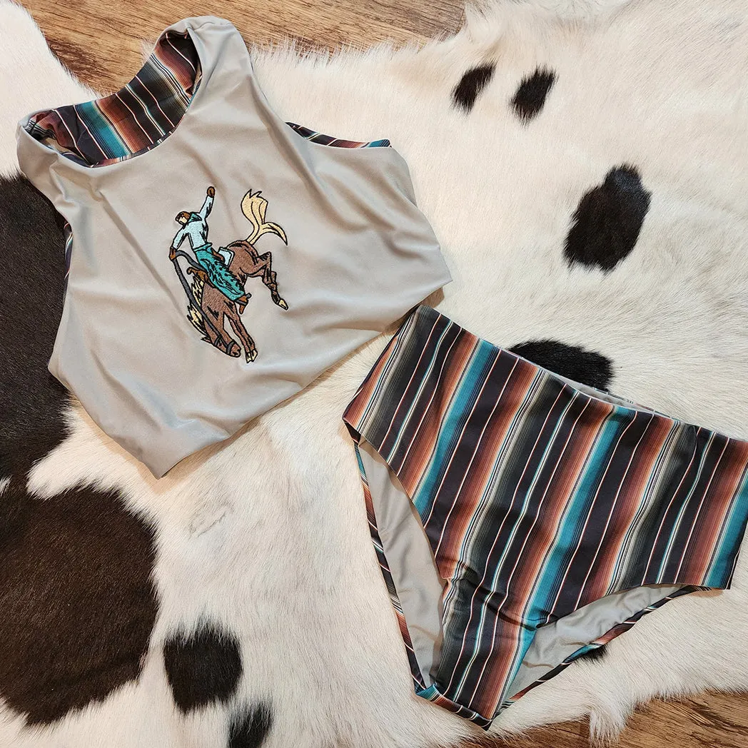 Kid's Bucking Horse and Serape SWIM SET