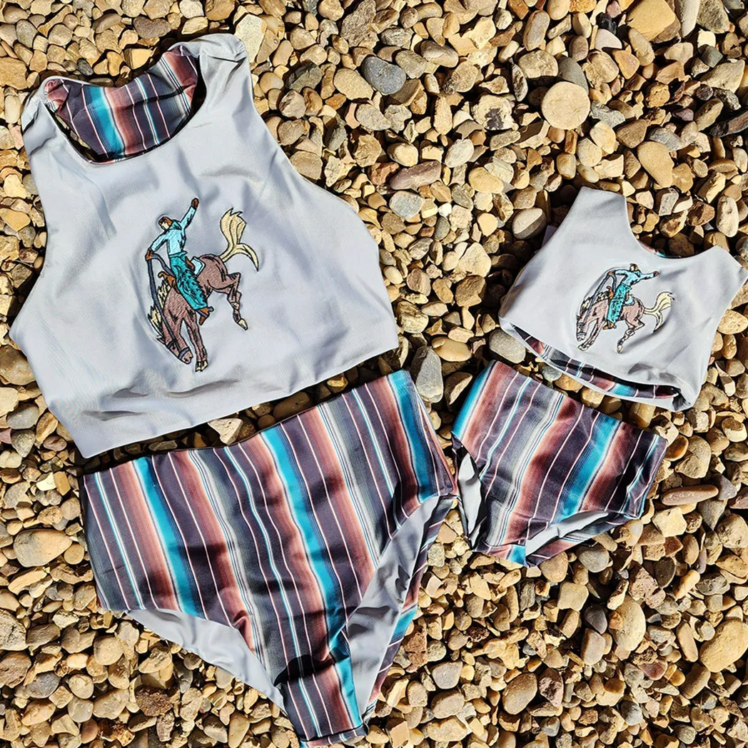 Kid's Bucking Horse and Serape SWIM SET