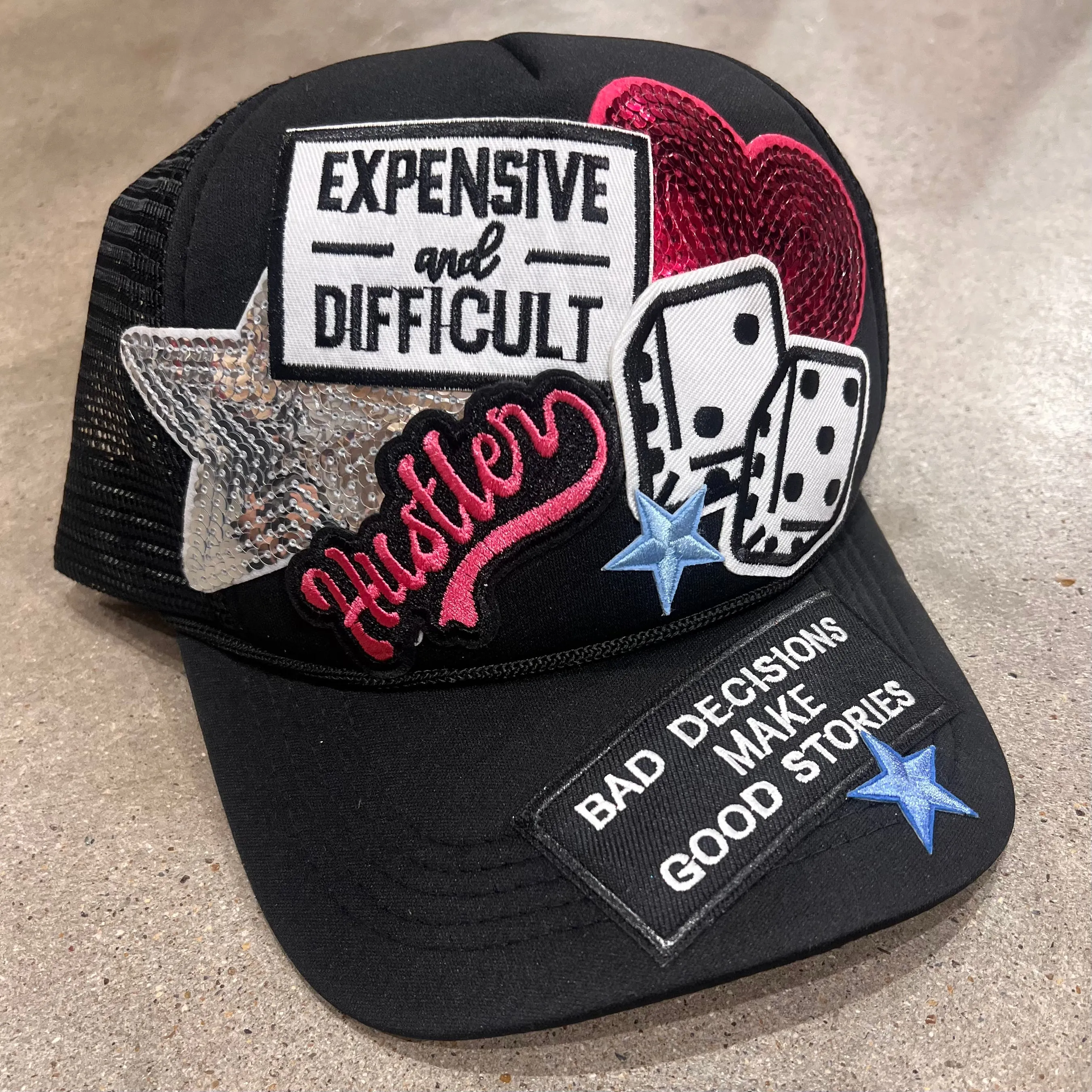 Custom Black Hustler Hat by KIG