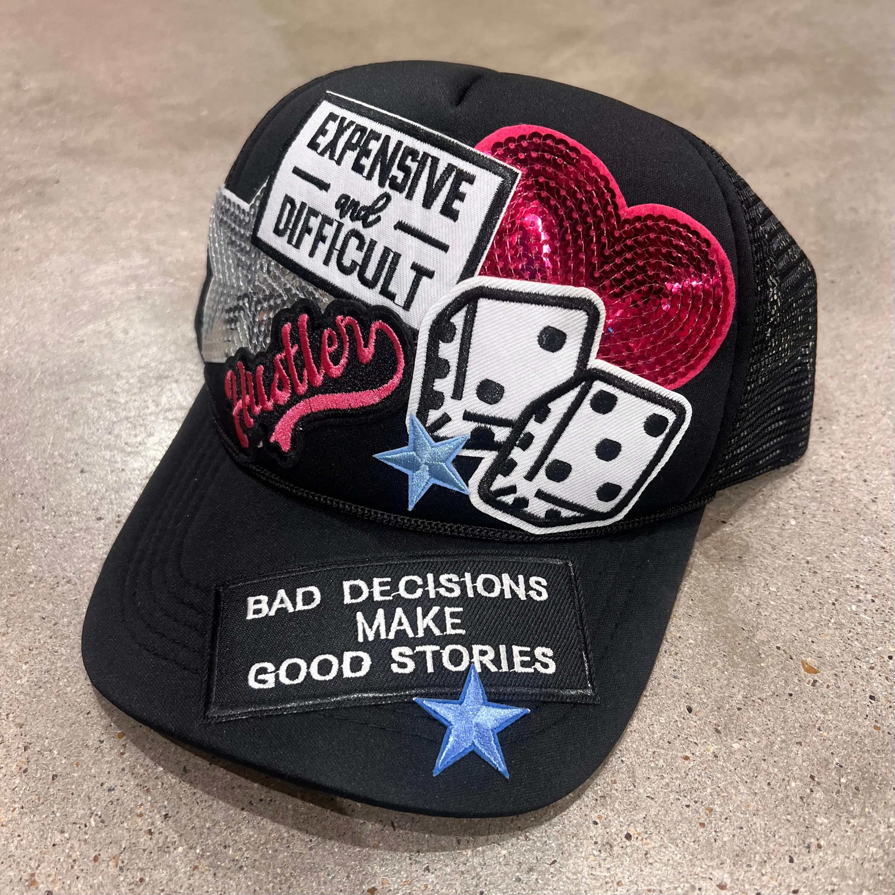 Custom Black Hustler Hat by KIG