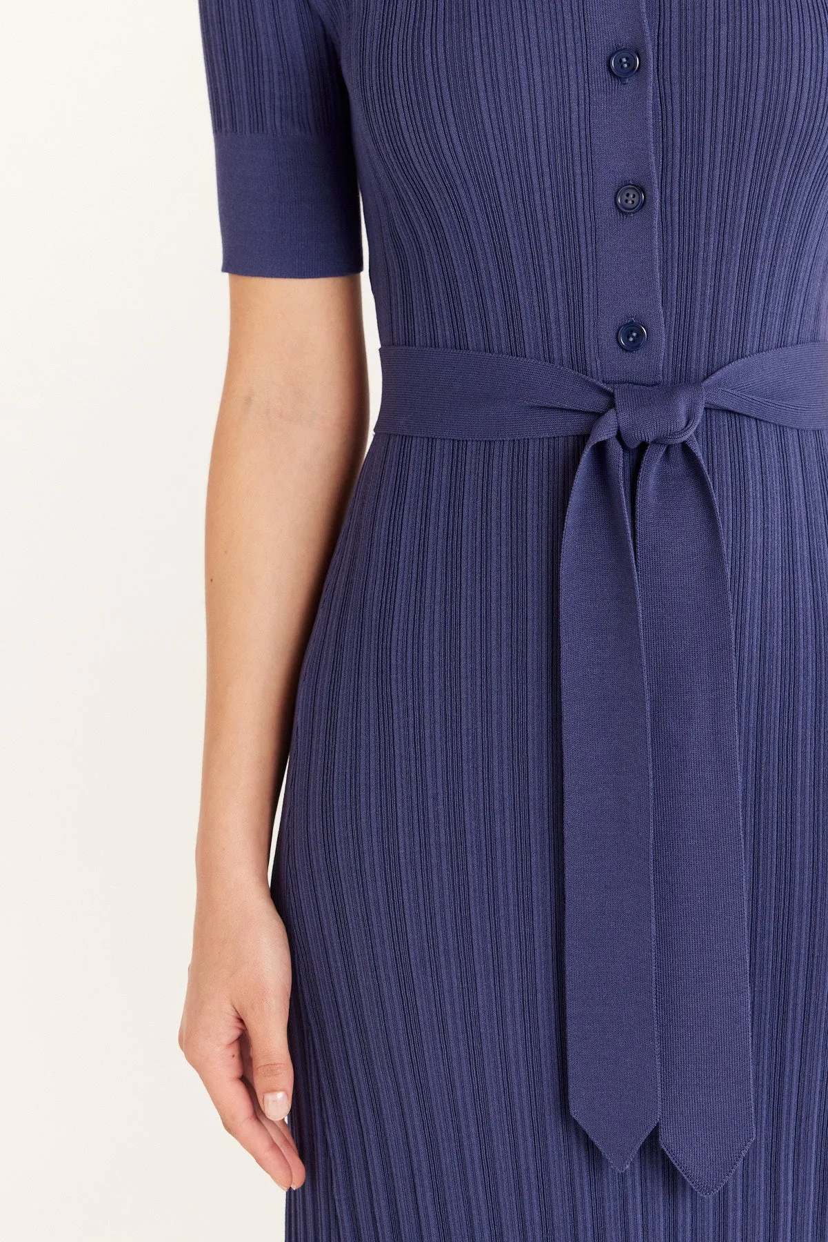 Knit Polo Dress - Indigo