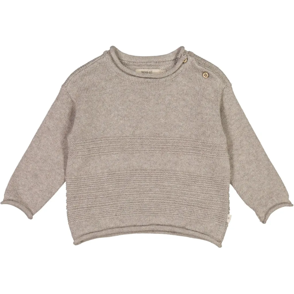 Knit Pullover Gunnar - warm grey melange