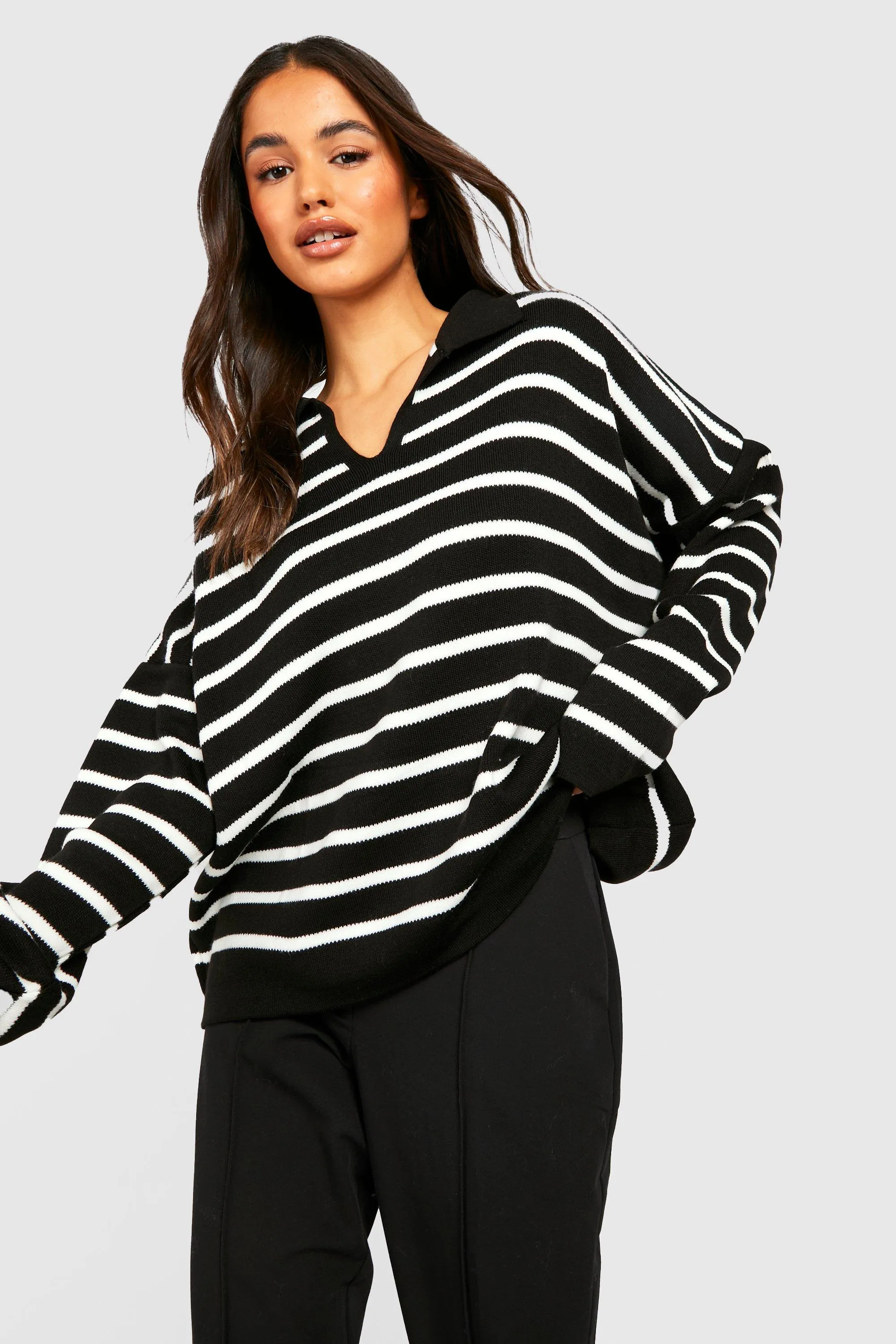 Knitted Polo Collar Jumper - Shop Jumpers & Cardigans at boohoo