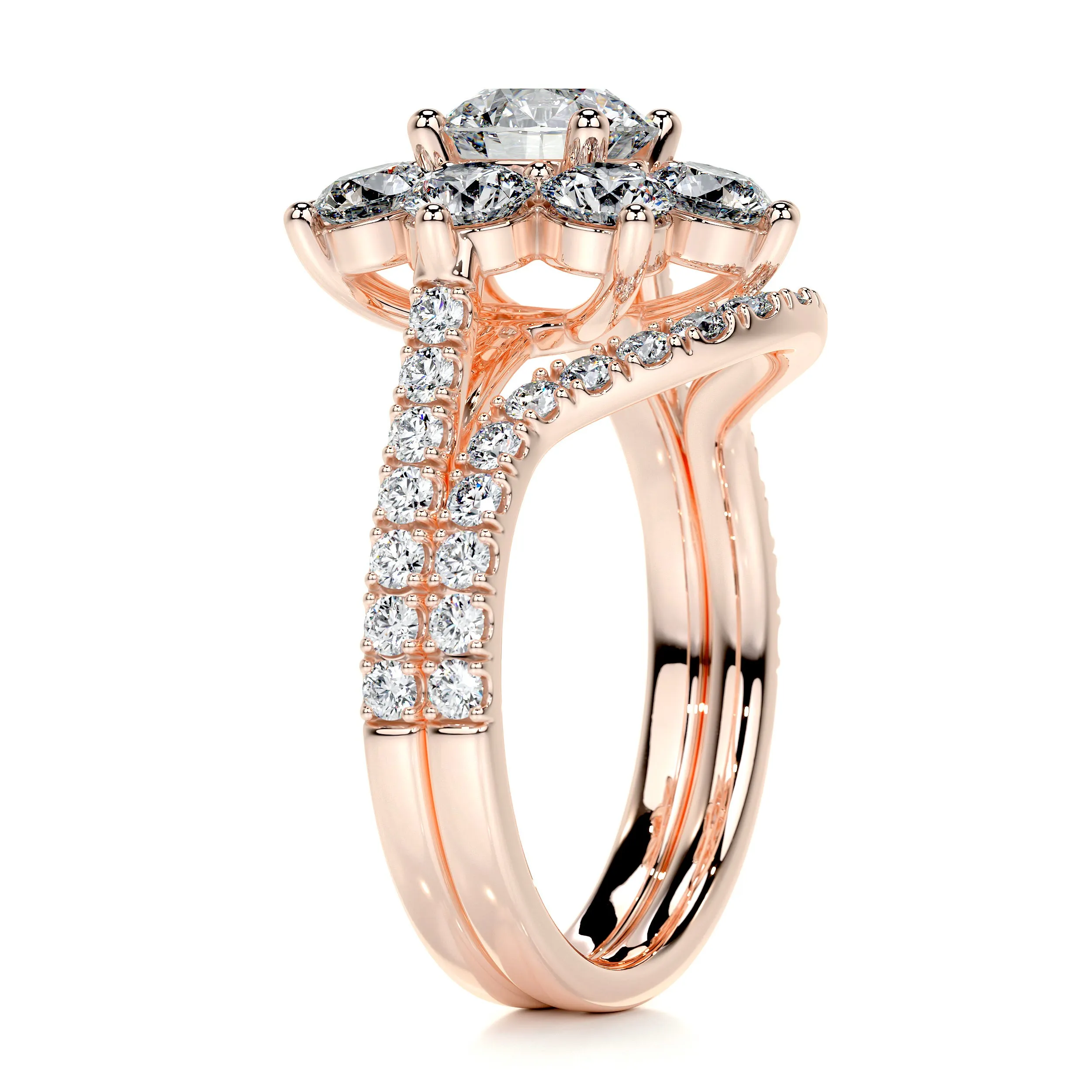 La Fleur Diamond Bridal Set -14K Rose Gold